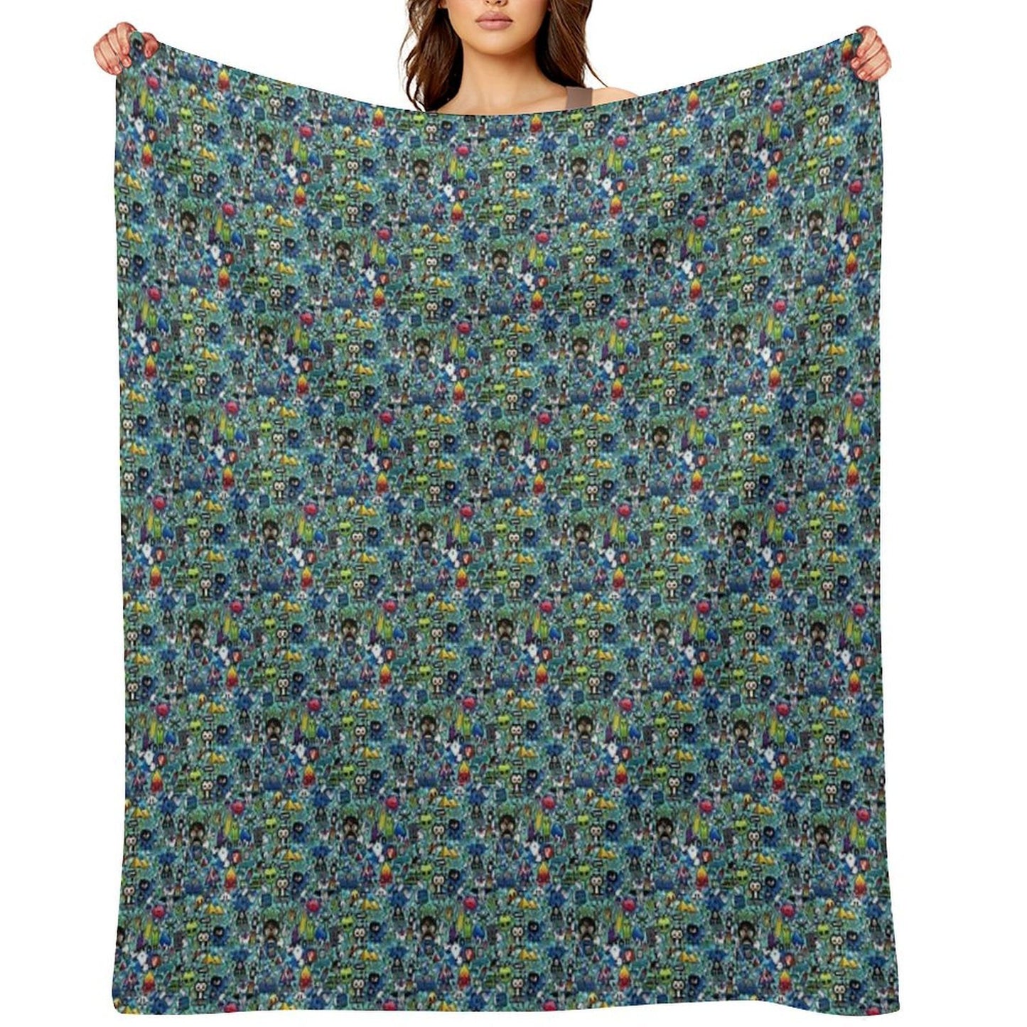 Cartoon Print Shrink-resistant Throw Blanket