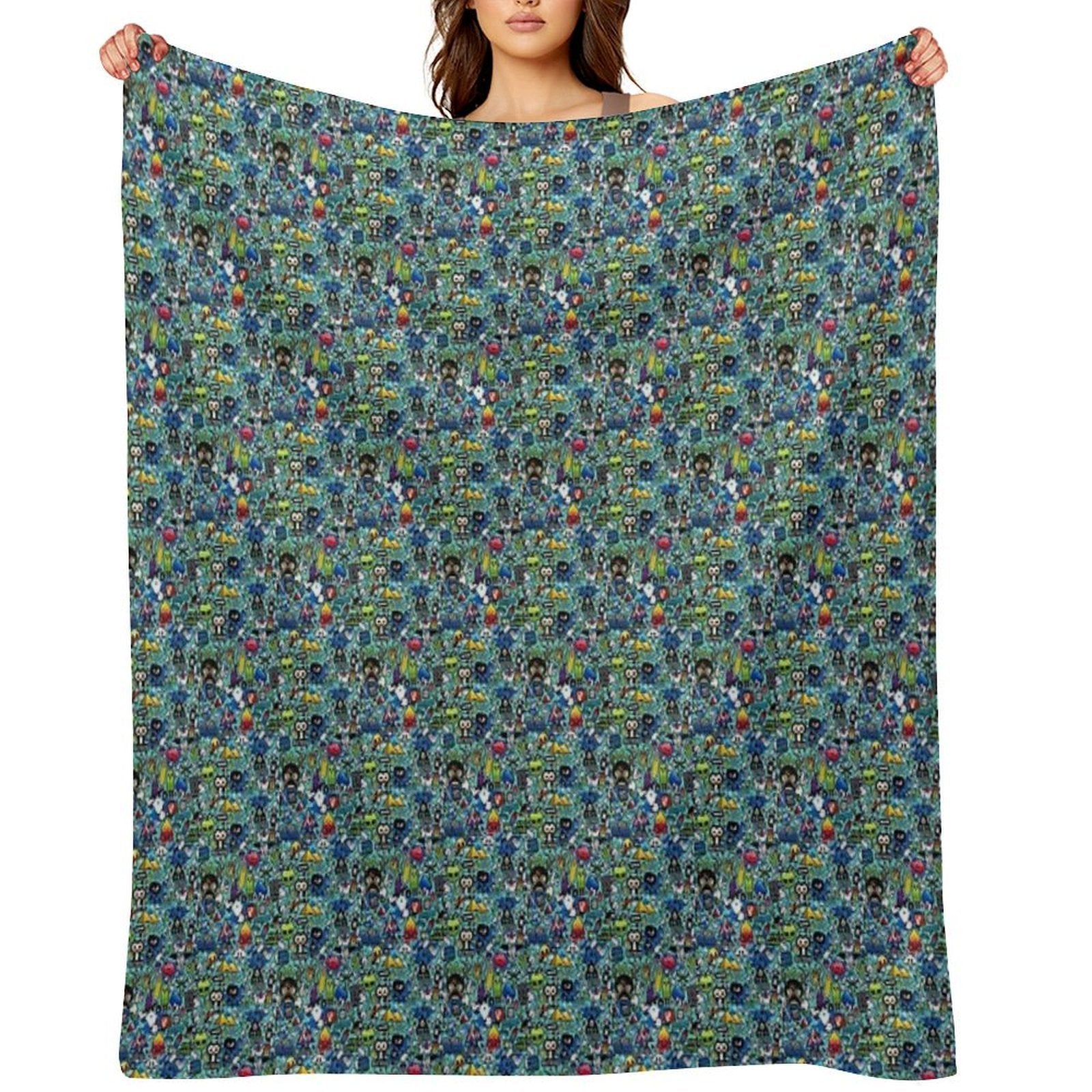 Cartoon Print Shrink-resistant Throw Blanket