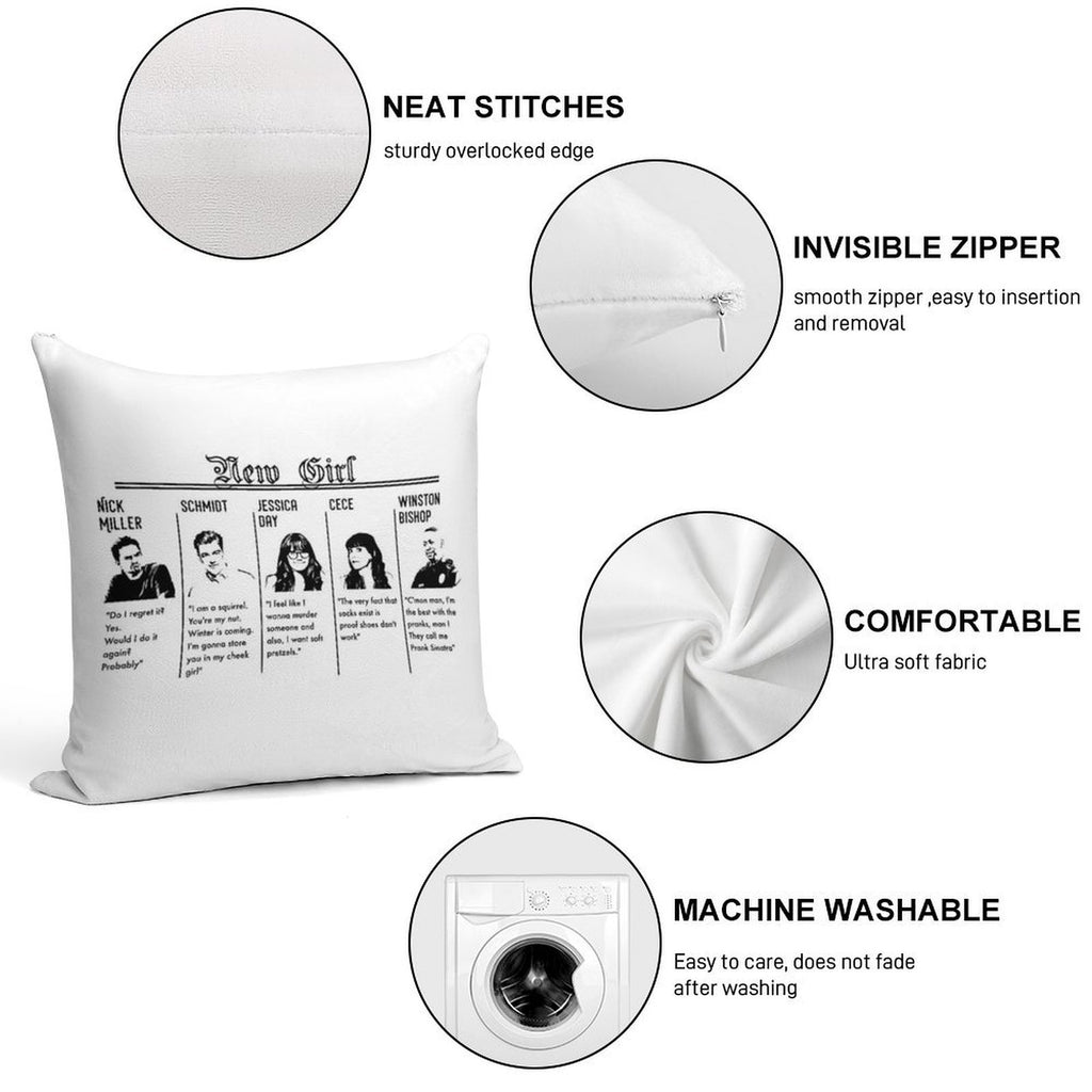 New Girl Soft Shrink-Resistant Throw Pillow