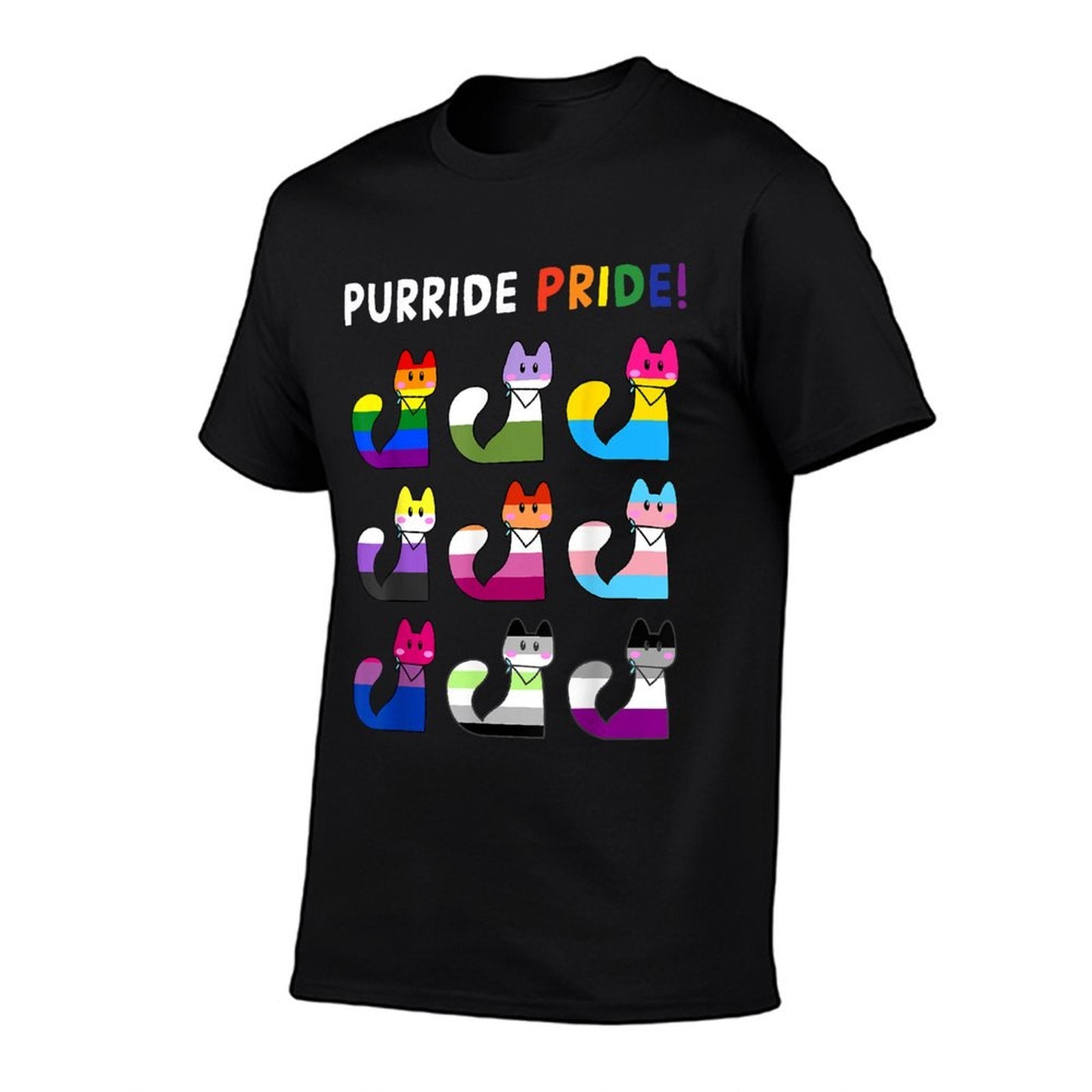 Purride Pride Cat LGBT Gay Pride Month Cute Pet Rainbow  Easy-care T-Shirt