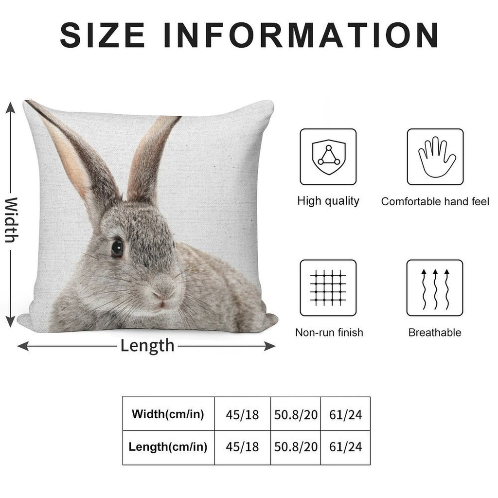 Rabbit 34 Soft High-Density Material Throw Pillow