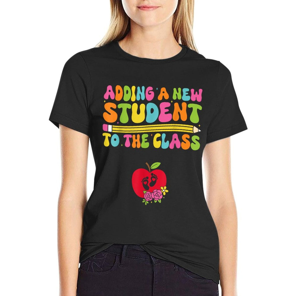 Funny Teacher Pregnancy Announcement Clothing, Expecting Teacher, Black, X-Small  Vintage-inspired T-Shirt