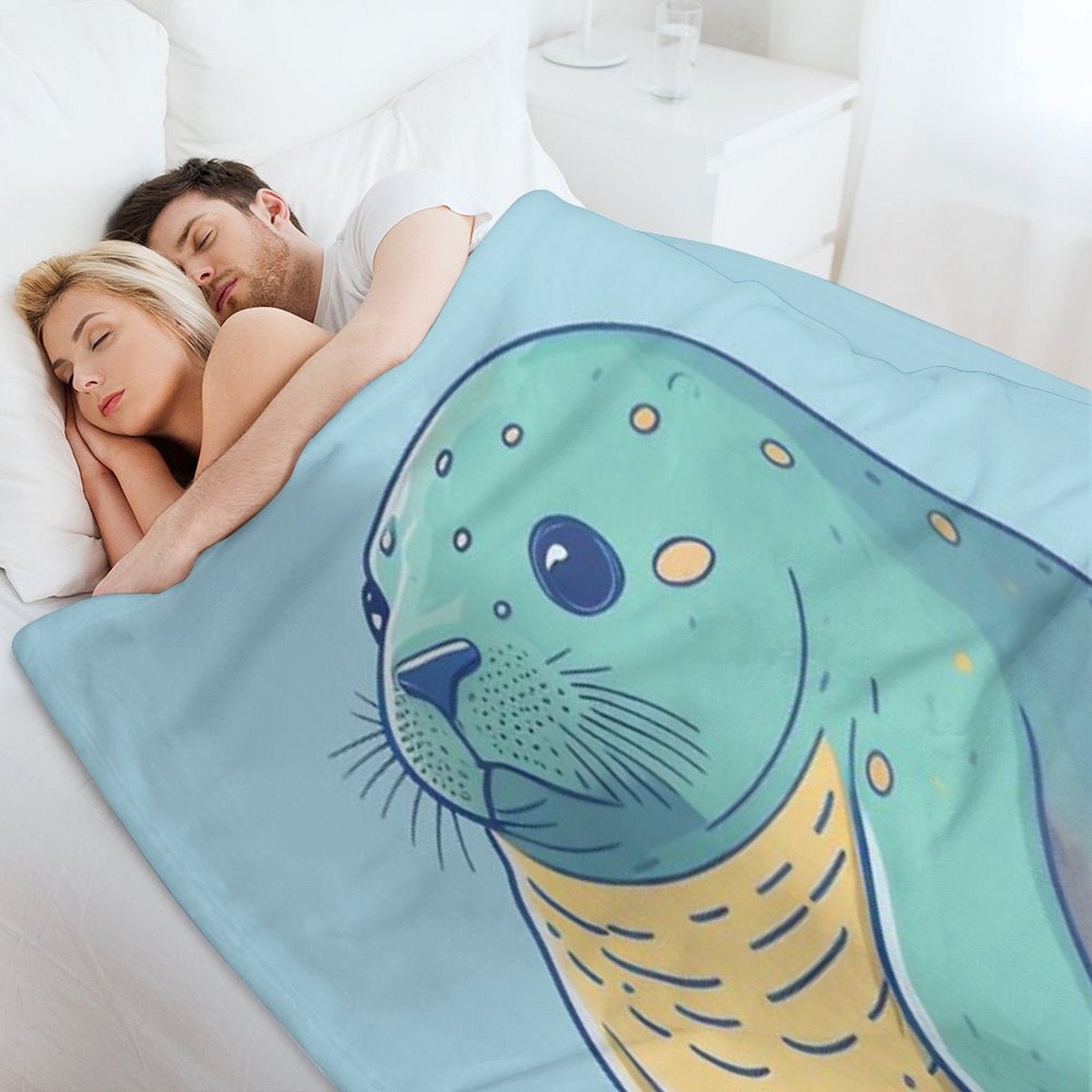 Adorable Fat Baby Seal - Playful Seal Design for Seal Lovers Easy Care Throw Blanket