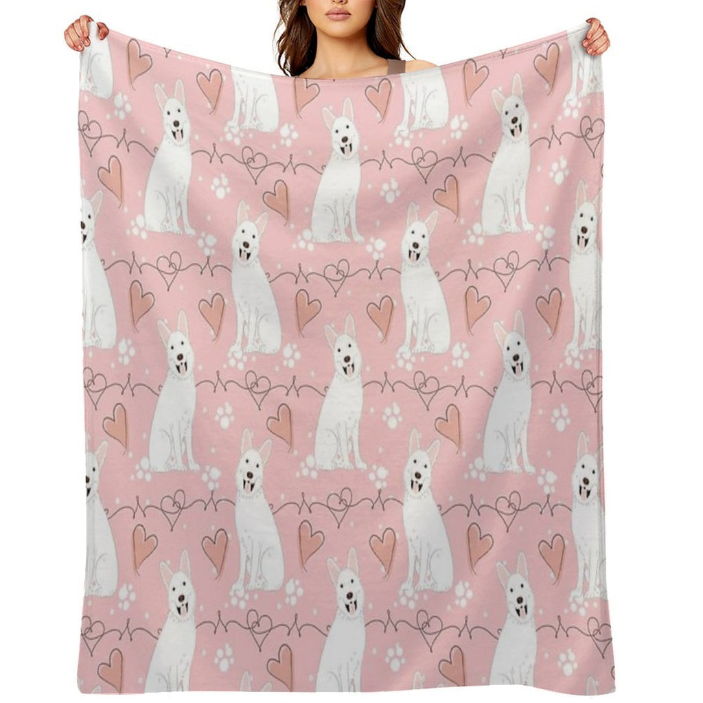 LOVE White German Shepherd Premium Throw Blanket