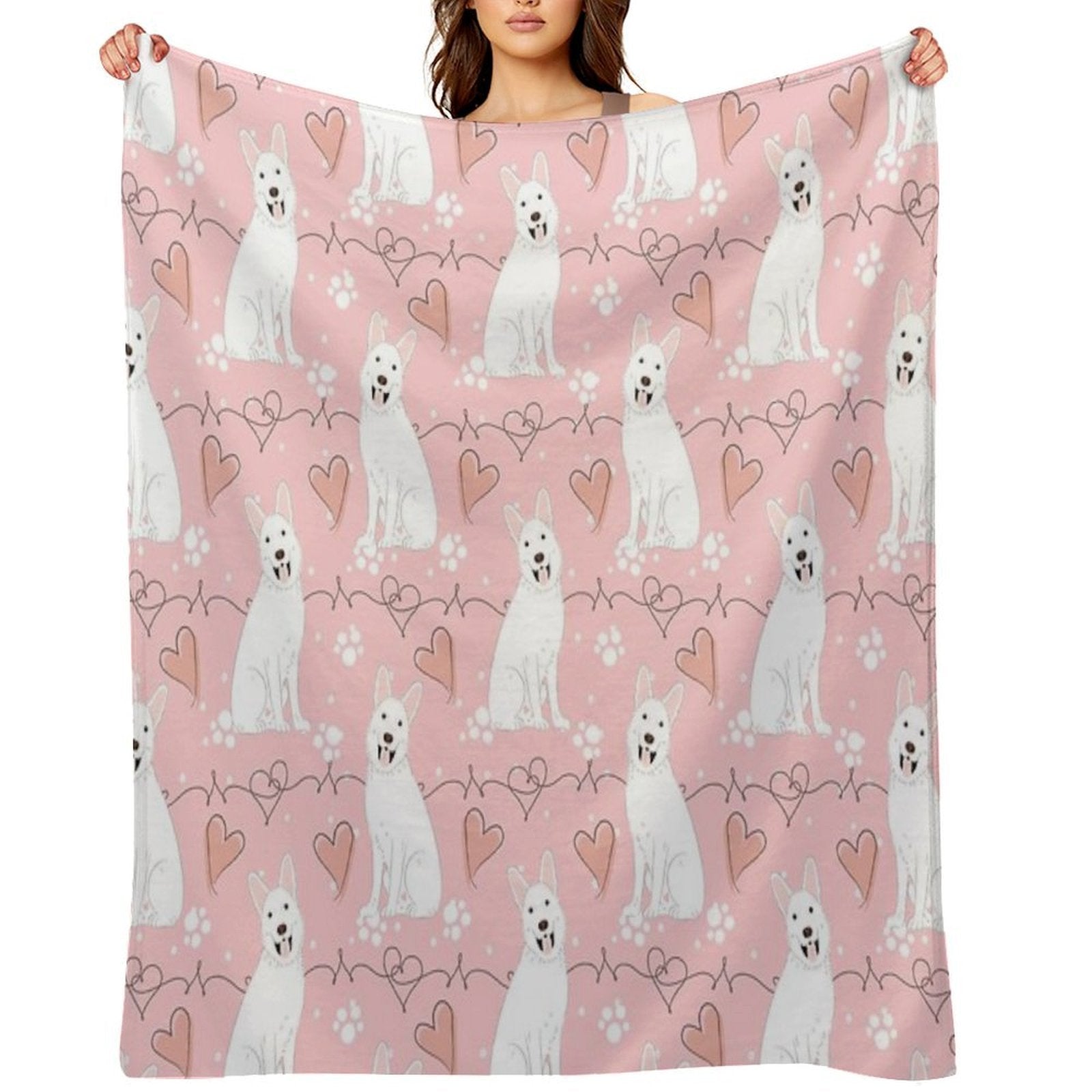LOVE White German Shepherd Premium Throw Blanket