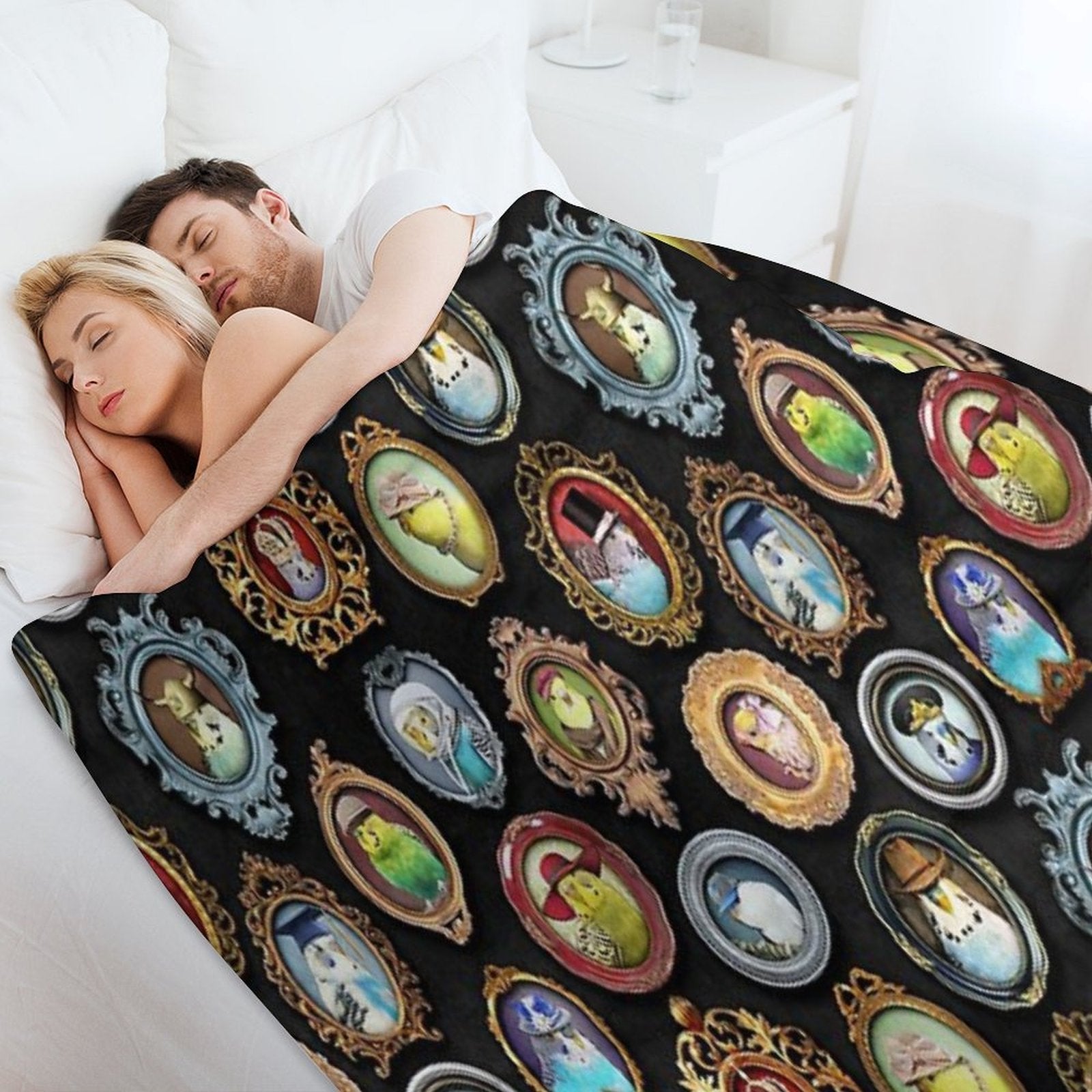 Budgies in Hats Quick-dry Throw Blanket