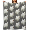 Japanese Spitz Puppy Dog Plush Throw Blanket