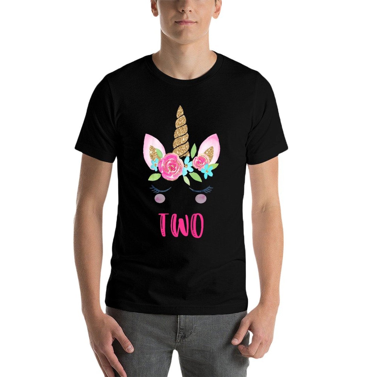 Kids Two Unicorn Birthday Girl 2 Year Old Cute  High-quality Stitching T-Shirt