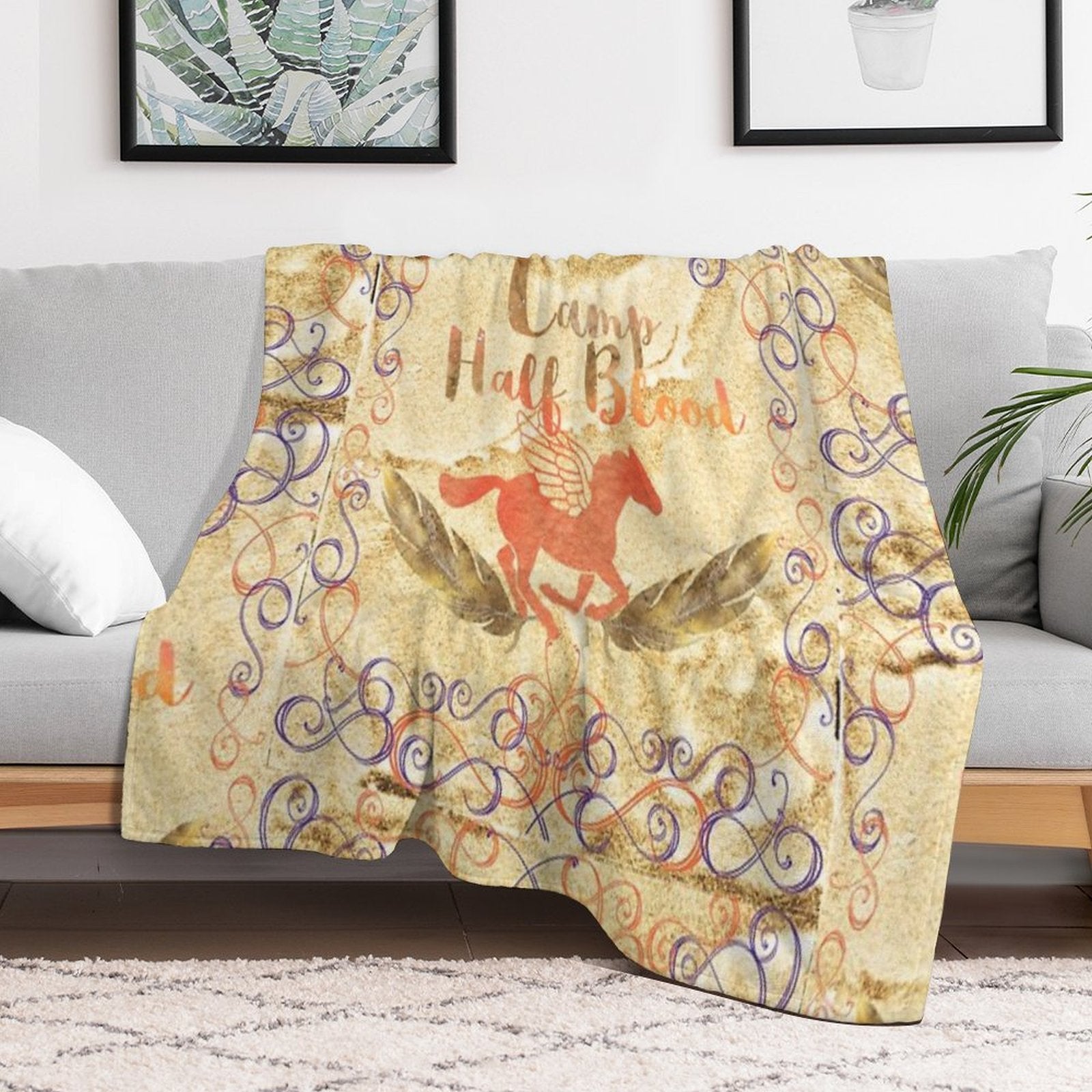 Camp Half Blood on Gold V2 Quick-dry Throw Blanket