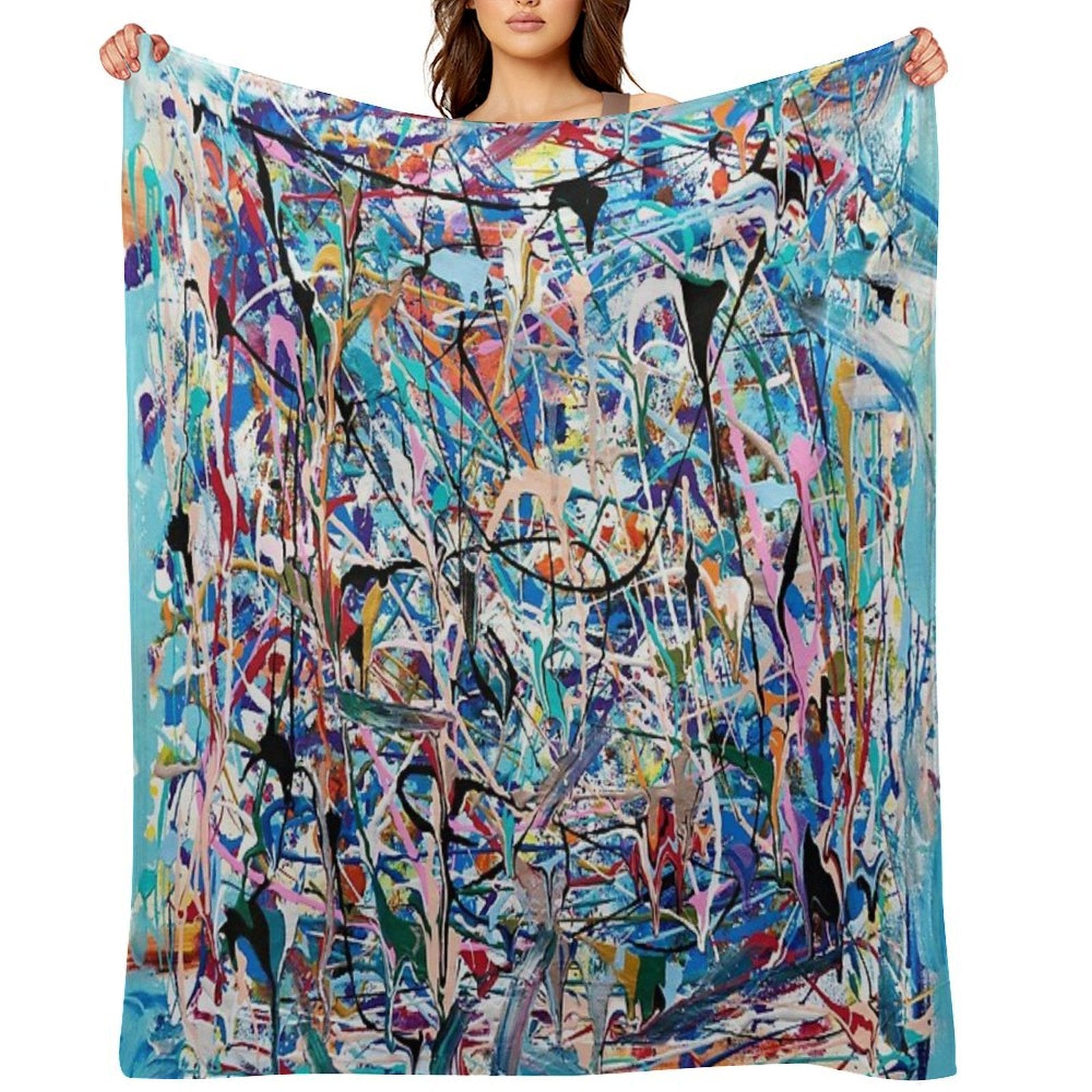 Blue Composition Velvety-soft Throw Blanket