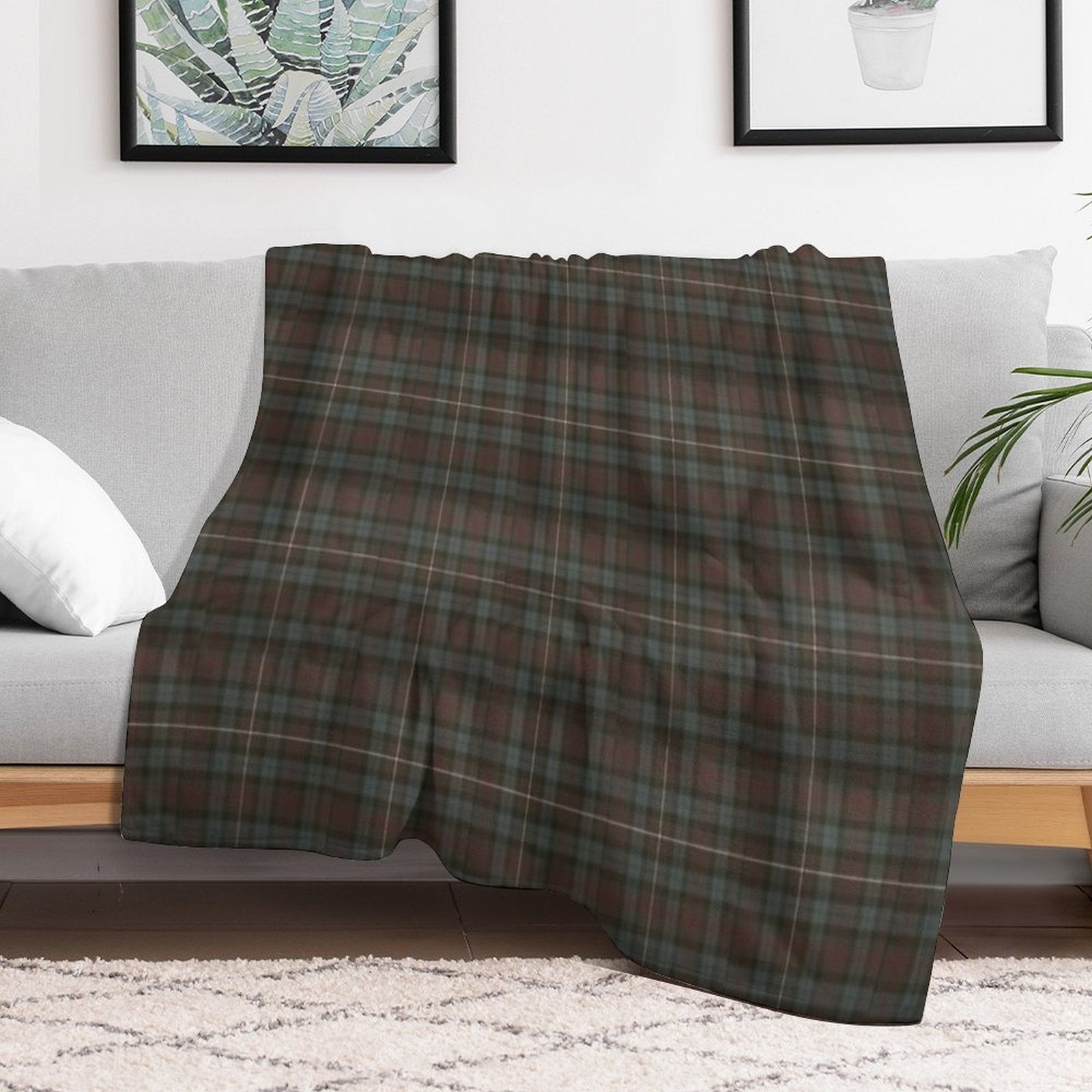 Clan Fraser Hunting Tartan Plush Throw Blanket