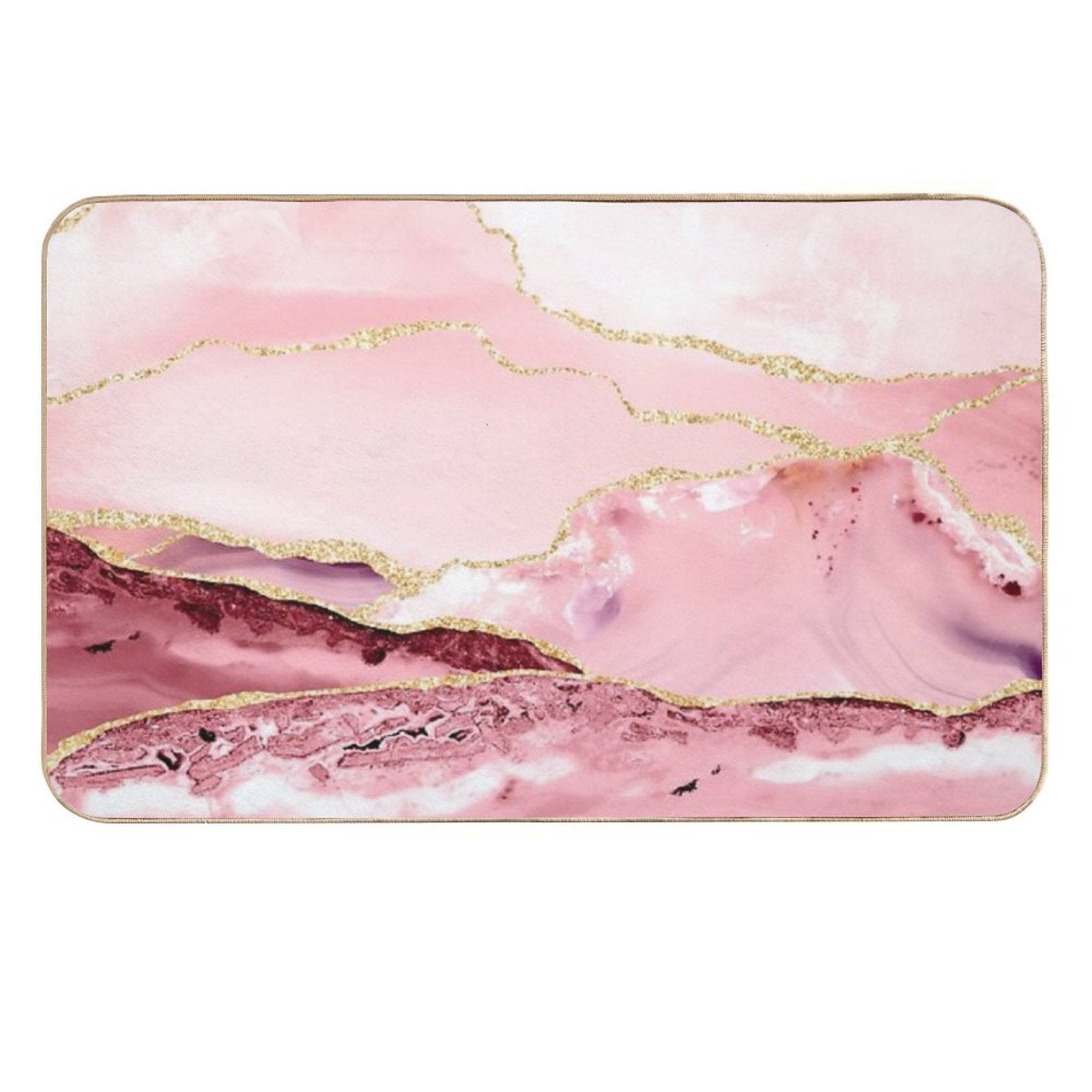 Beautiful Mermaid Faux Marble With Gold Glitter Veins  Toxin-Free Bath Mat