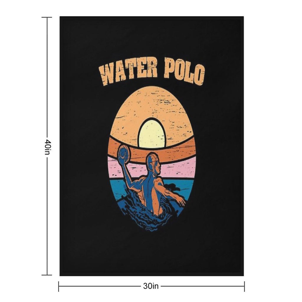 Water Polo Swim Sport Retro Water Polo Sustainable Throw Blanket