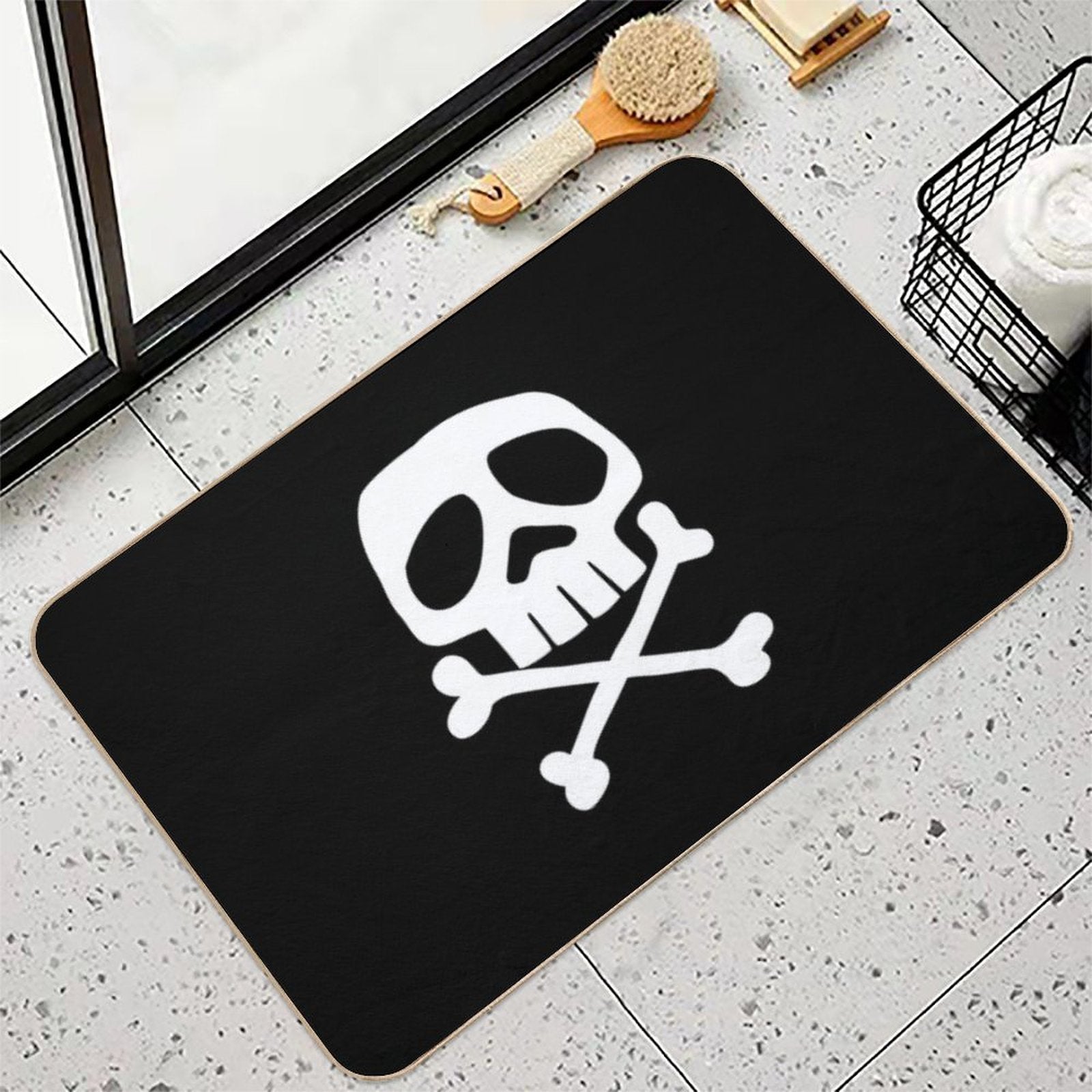 Old School Punk Rock Skull  Eco-Friendly Bath Mat
