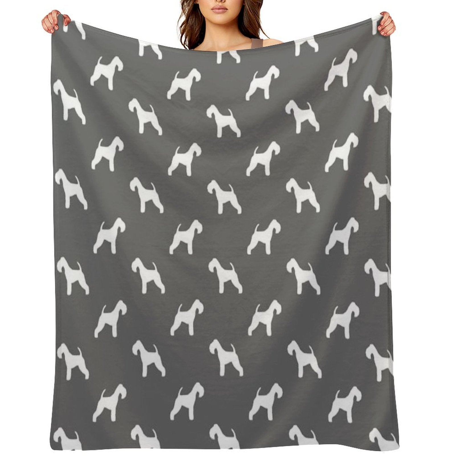 Lakeland Terrier Silhouette(s) Shrink-resistant Throw Blanket