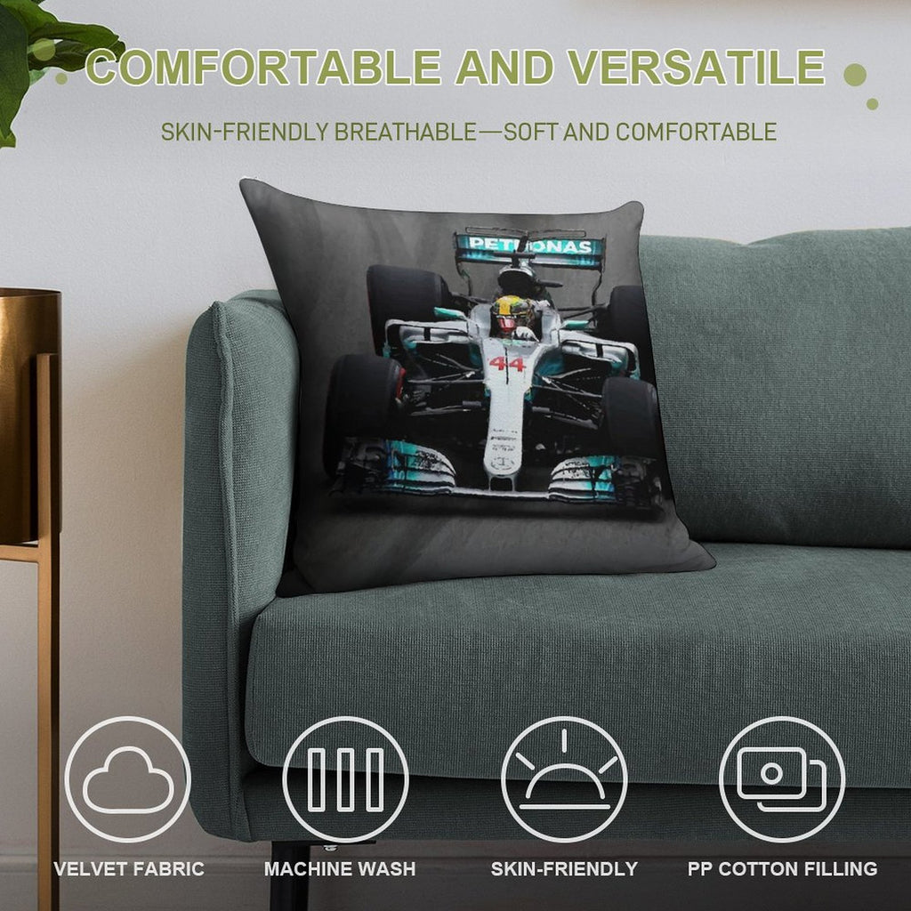 Lewis Hamilton 44 - F1 Soft Shrink-Resistant Throw Pillow