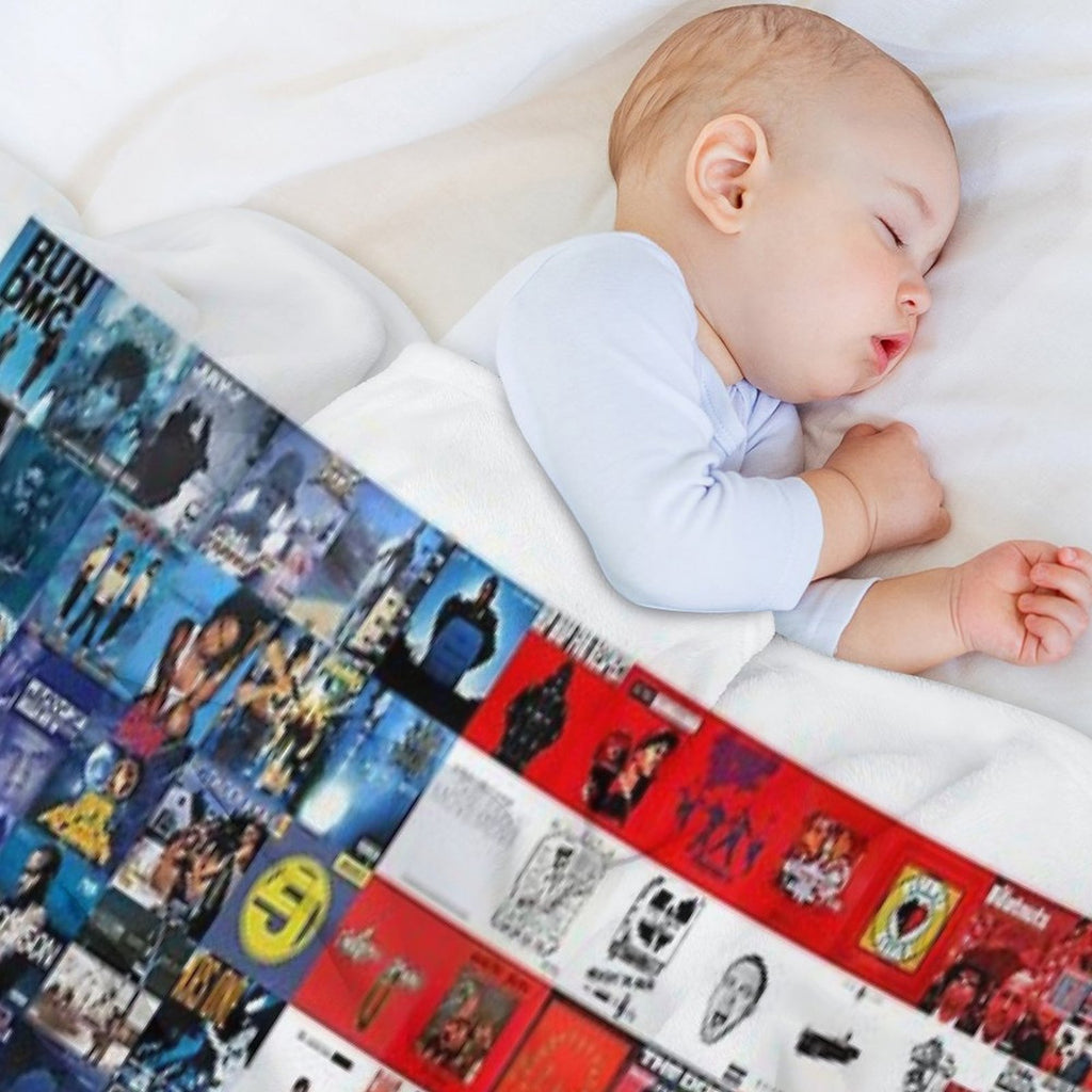 Hip Hop Album Cover Collage Flag Premium Throw Blanket