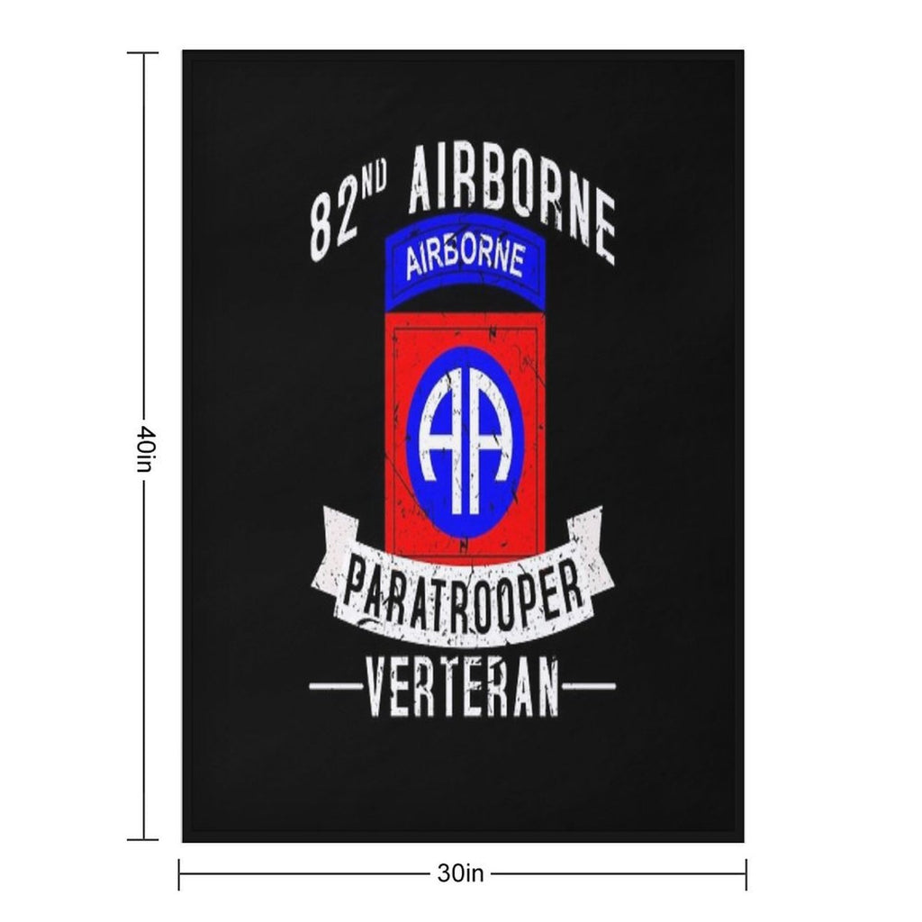 82nd Airborne Division Paratrooper Army Veteran Shrink-resistant Throw Blanket