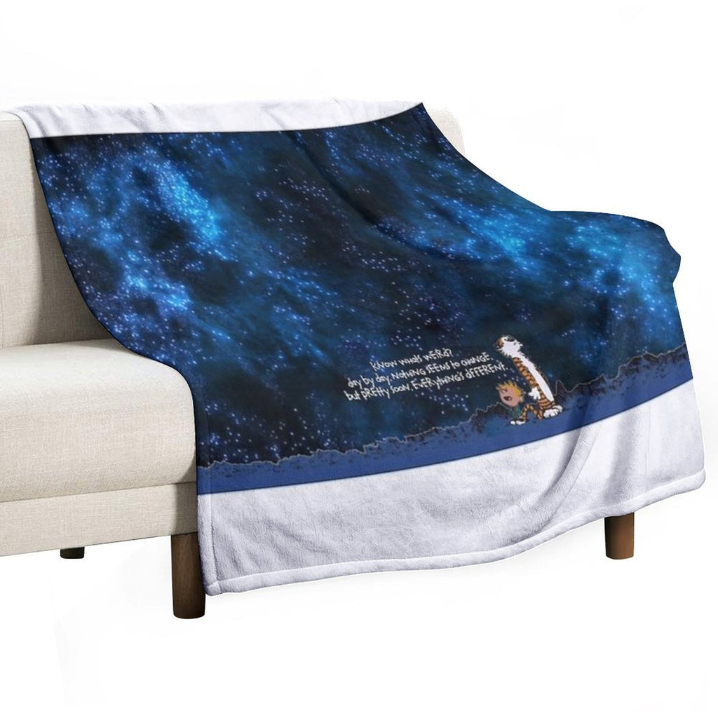 Calvin And Hobbs Space Travel-friendly Throw Blanket