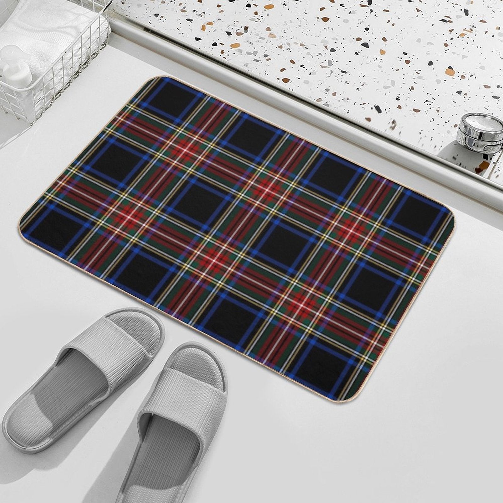 Stewart Black Tartan  Clan Stuart  Cute Tartan  Absorbent Bath Mat