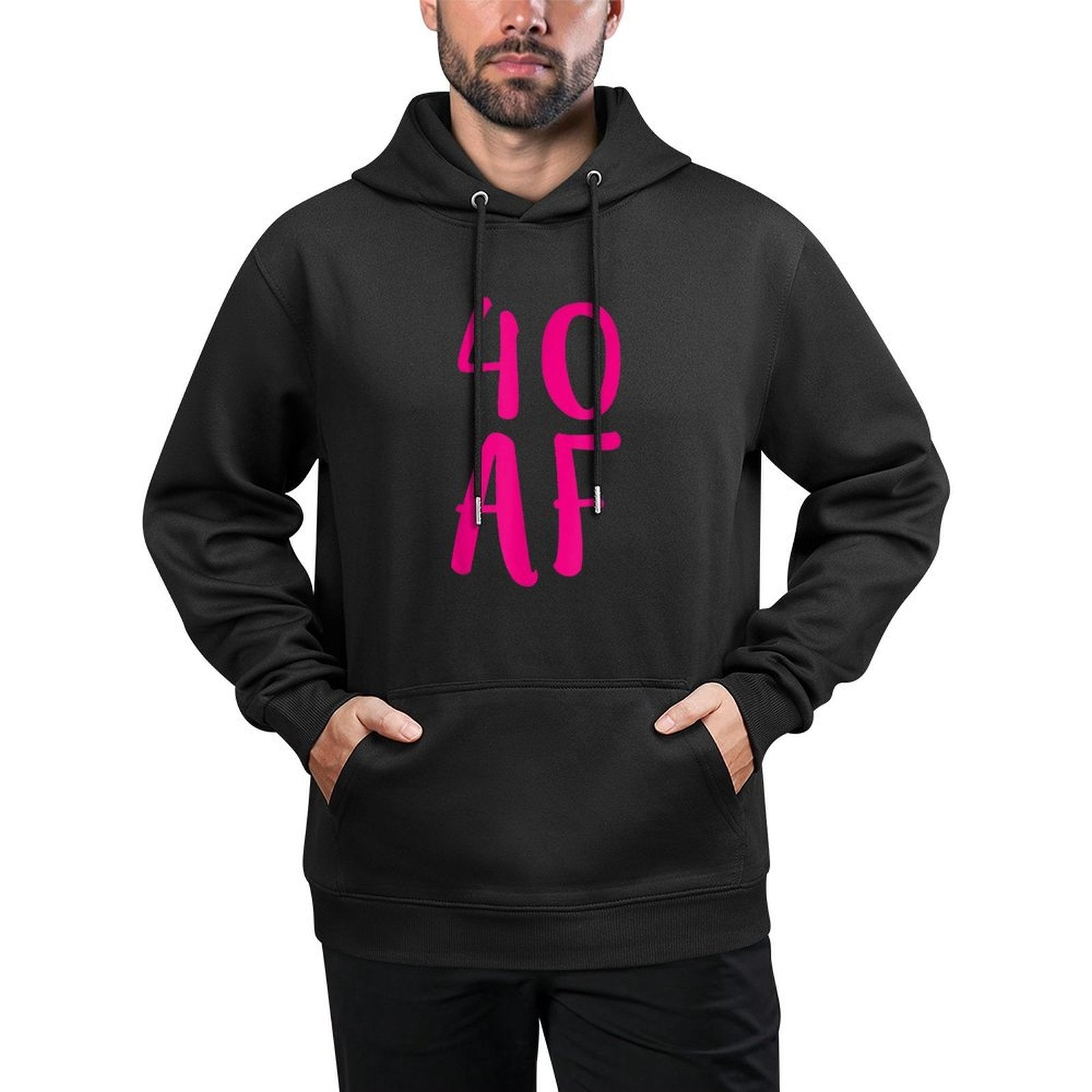 40 AF Funny Forty 40th Birthday Present Women Kangaroo Pocket Hoodie