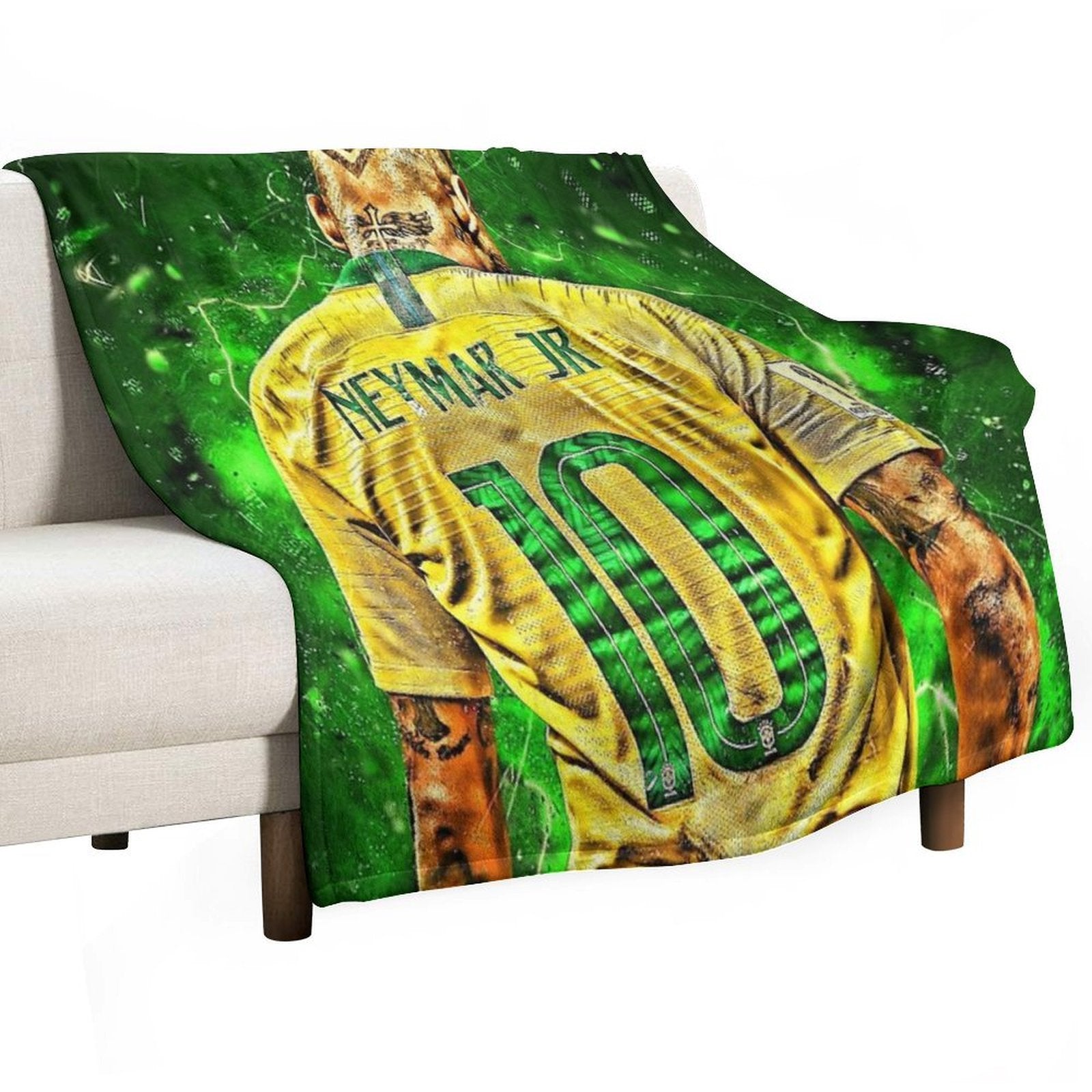 Neymar National Team Sustainable Throw Blanket
