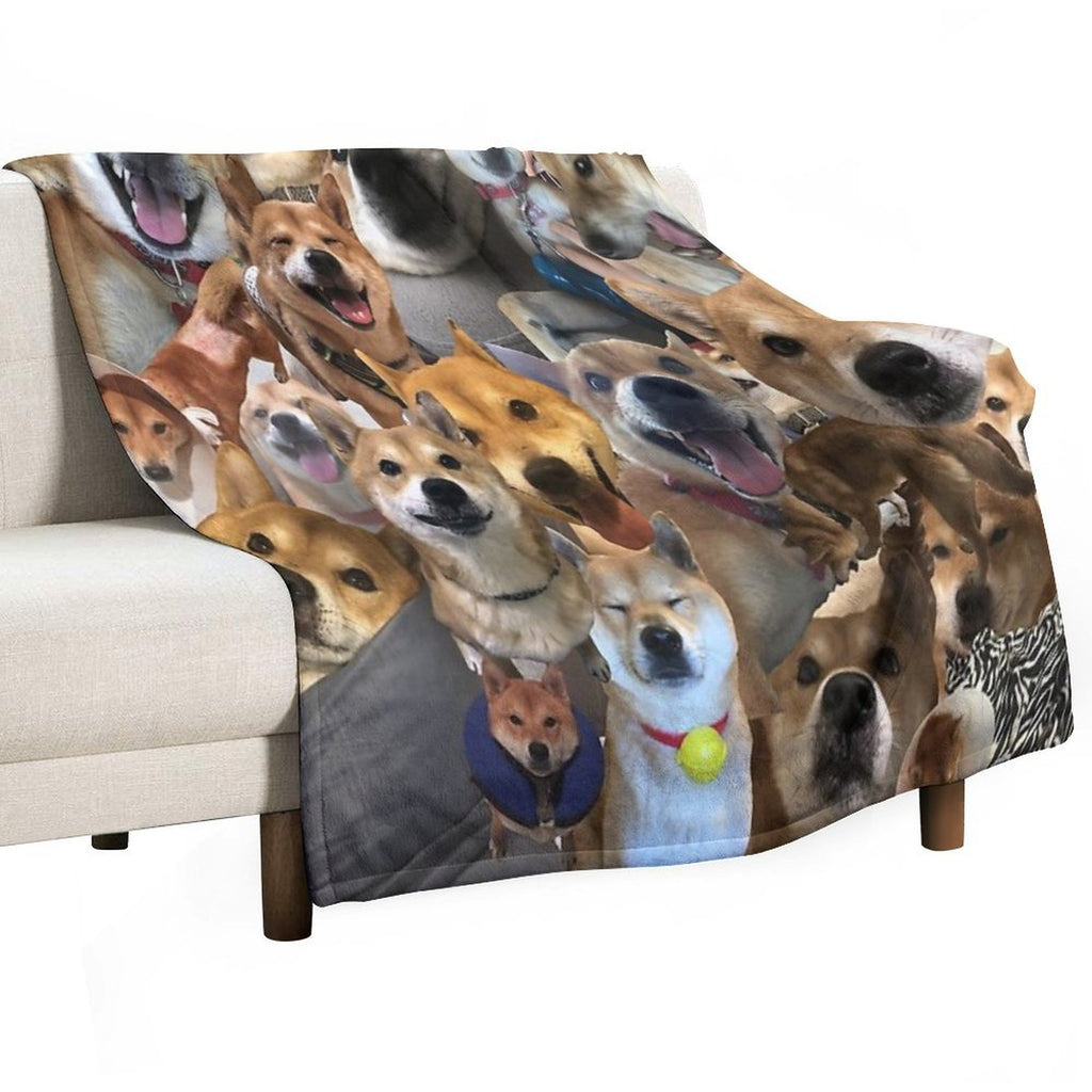 Pabu The Shiba Inu Collage All-season Throw Blanket