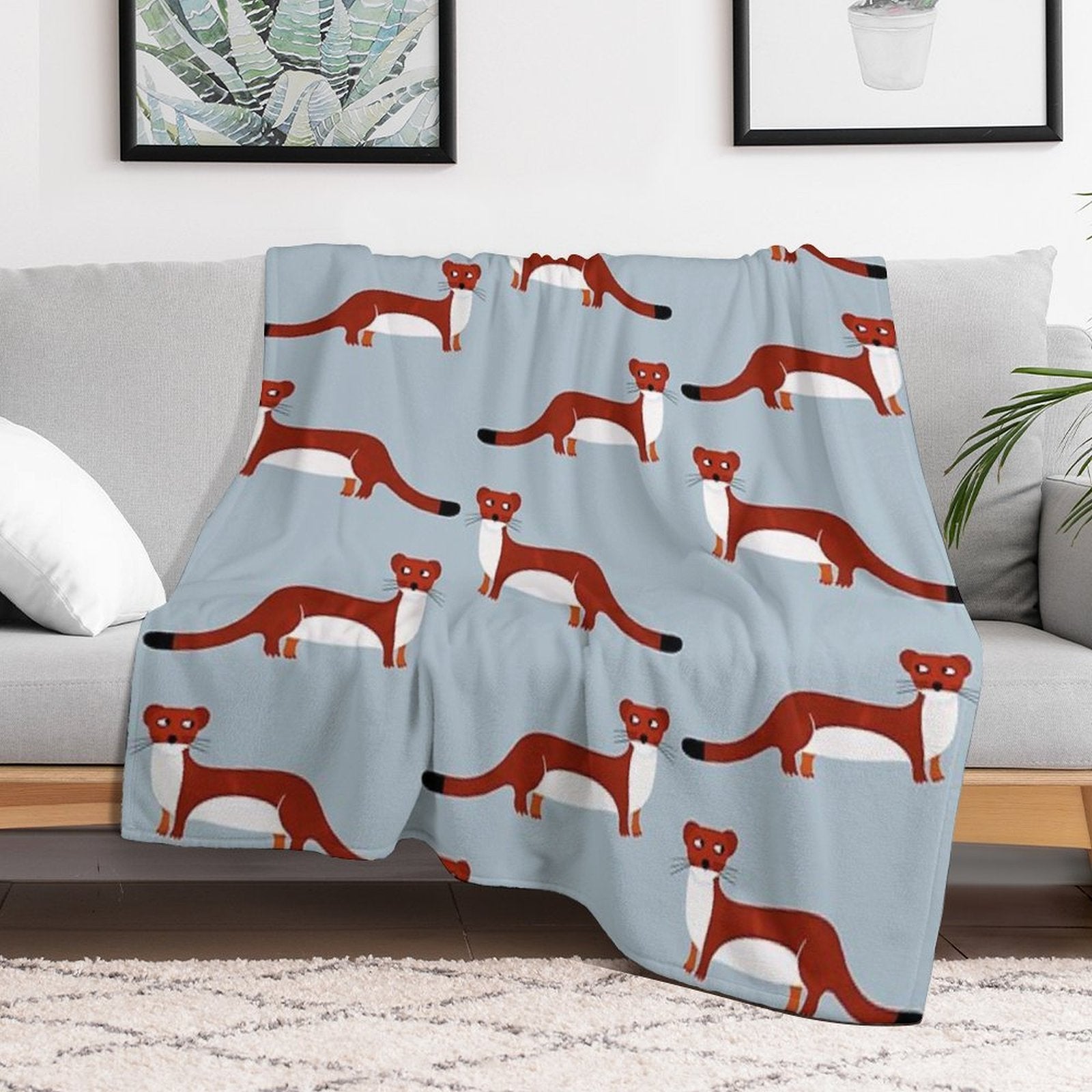 Weasel Compact Throw Blanket