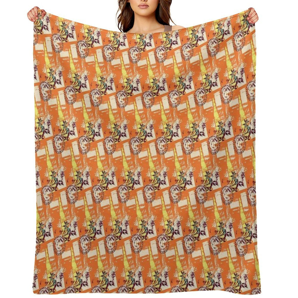 Abstract Flower Pattern Easy Care Throw Blanket