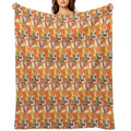 Abstract Flower Pattern Easy Care Throw Blanket