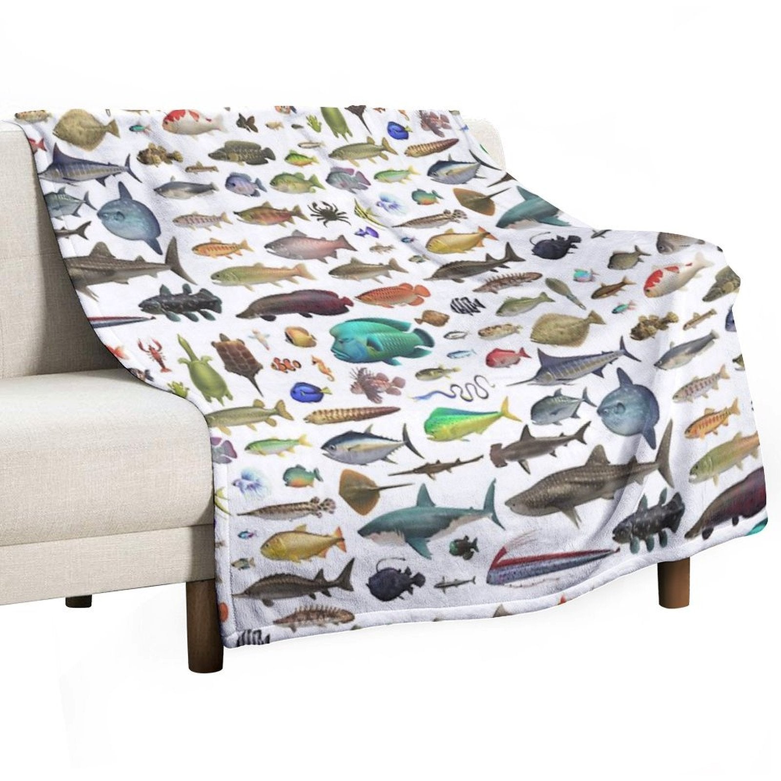 ALL FISH N STUFF Critterpedia Wrinkle-free Throw Blanket
