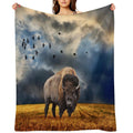 Buffalo On The Plains Travel-friendly Throw Blanket