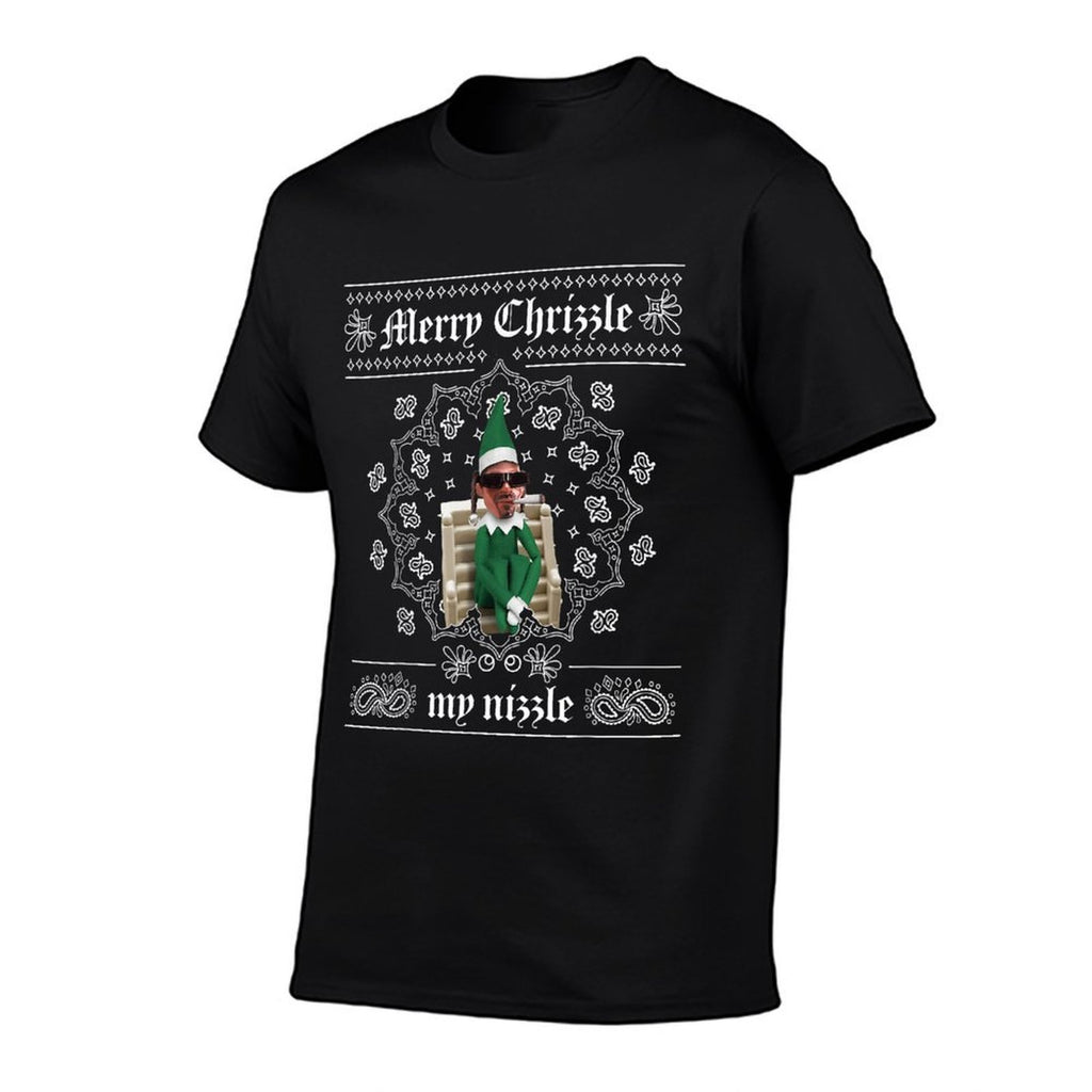 Christmas Elf Gangster Merry Chrizzle OG Bandana Design  Wrinkle-resistant T-Shirt