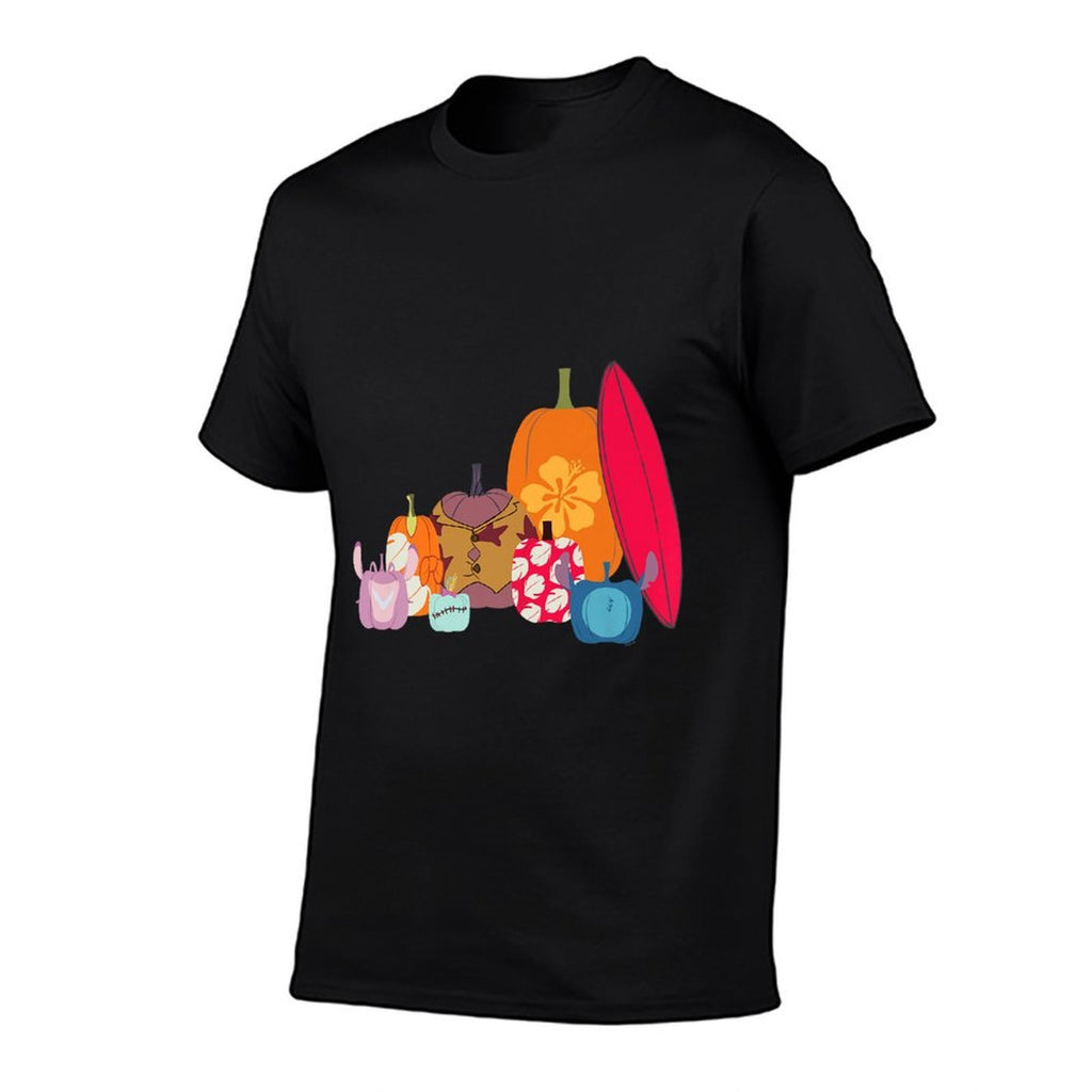 Disney Lilo & Stitch Characters Halloween Pumpkin Group Premium  Slim-fit Cut T-Shirt