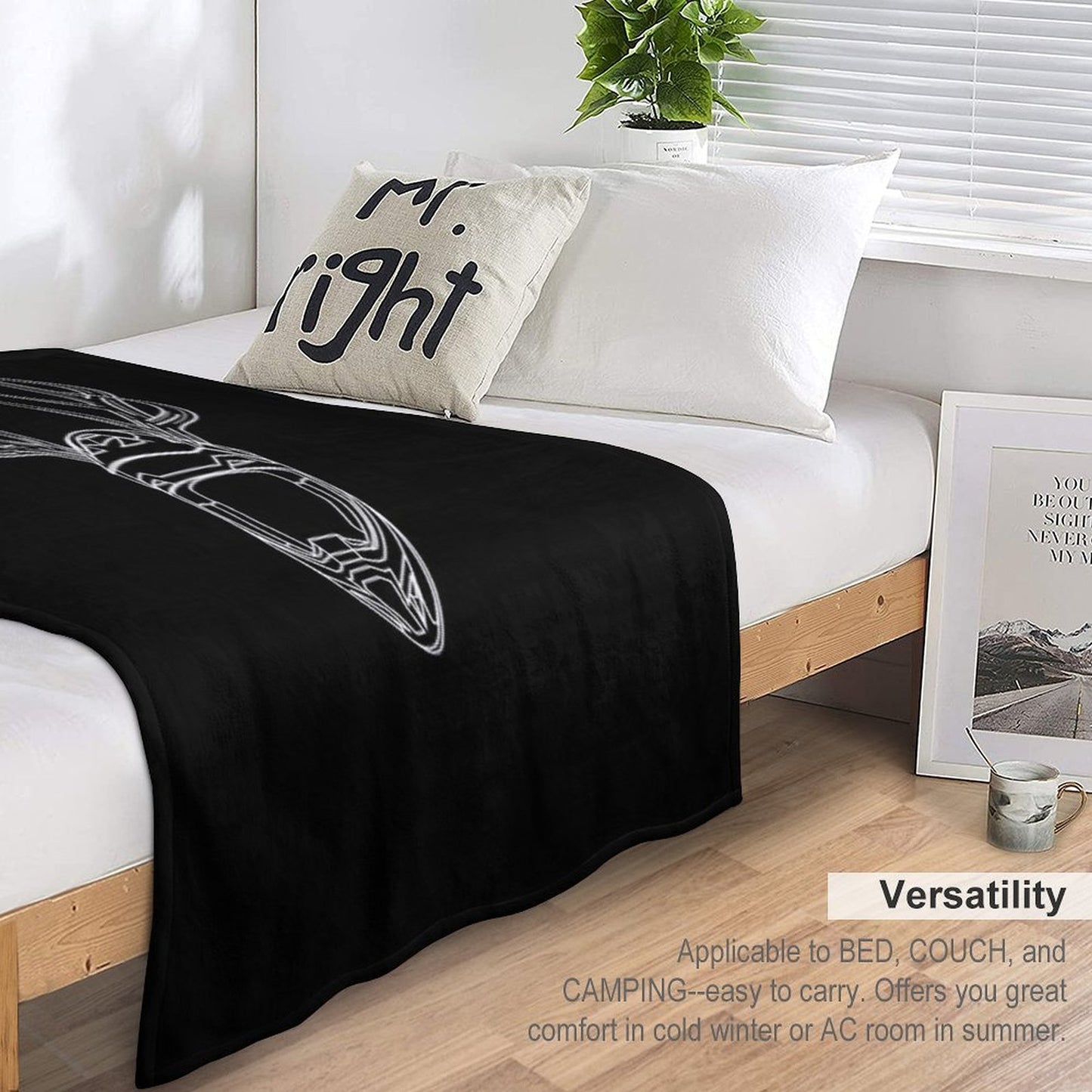 Mx Stag Head Sustainable Throw Blanket