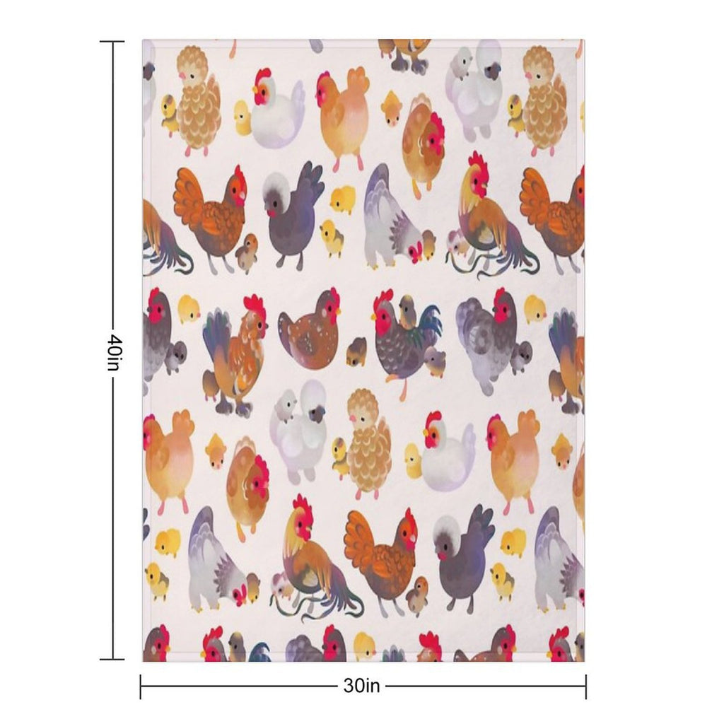 Chicken And Chick - Pastel Lightweight Throw Blanket