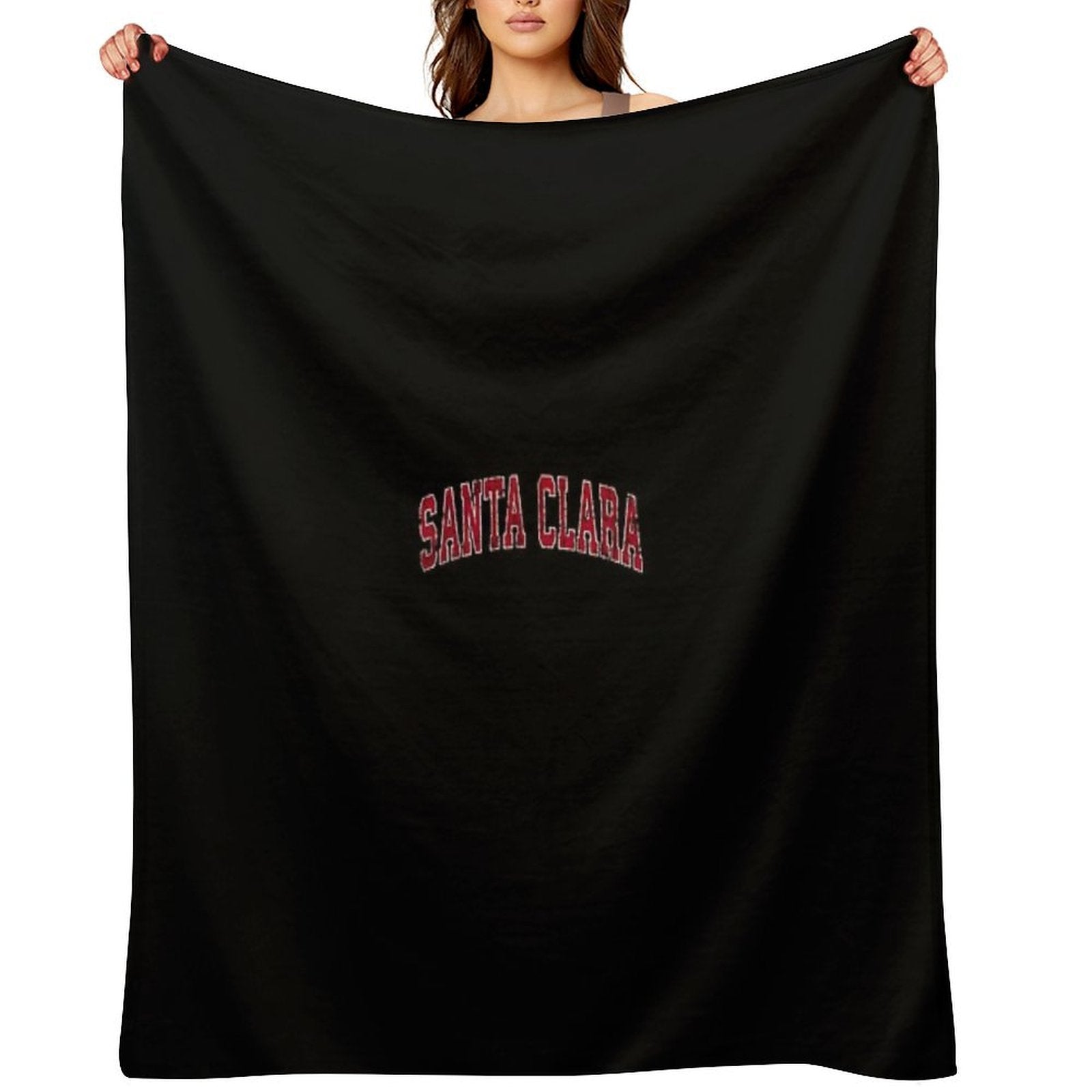 Santa Clara California CA Vintage Sports Design Red Design Compact Throw Blanket