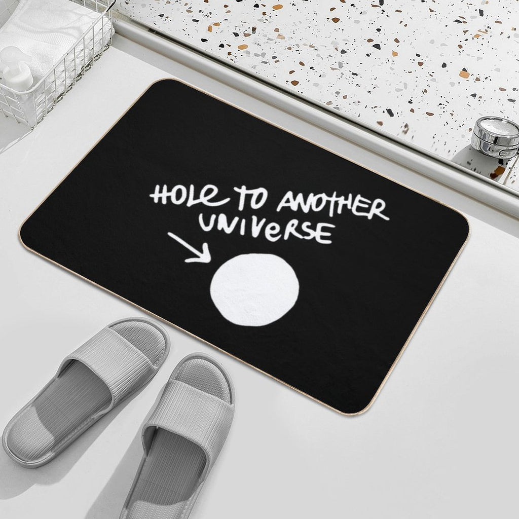 Hole to Another Dimension (white)  Non-Slip Bath Mat