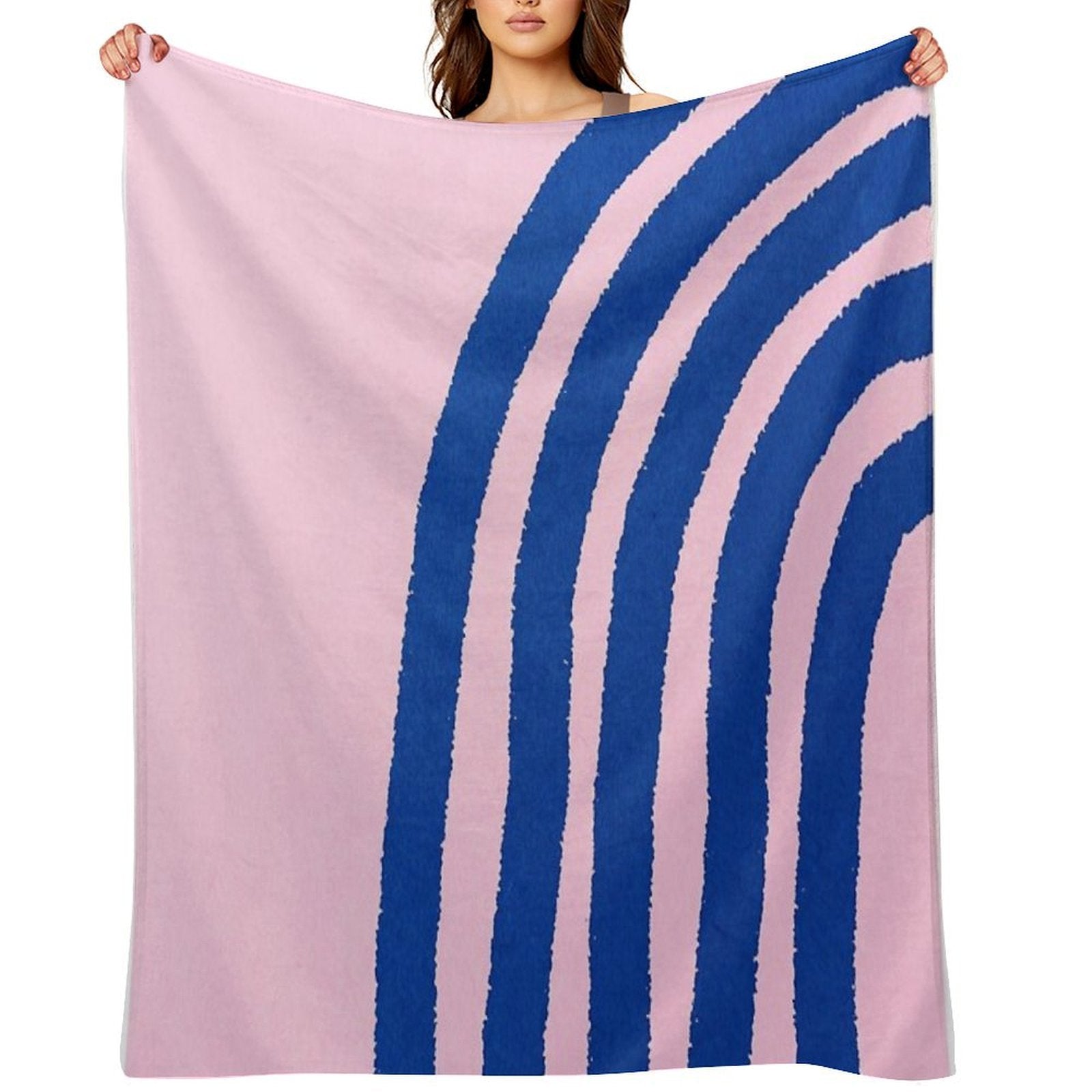 Blue Lines, Abstract Pattern, Mid Century Abstract Art Versatility Throw Blanket