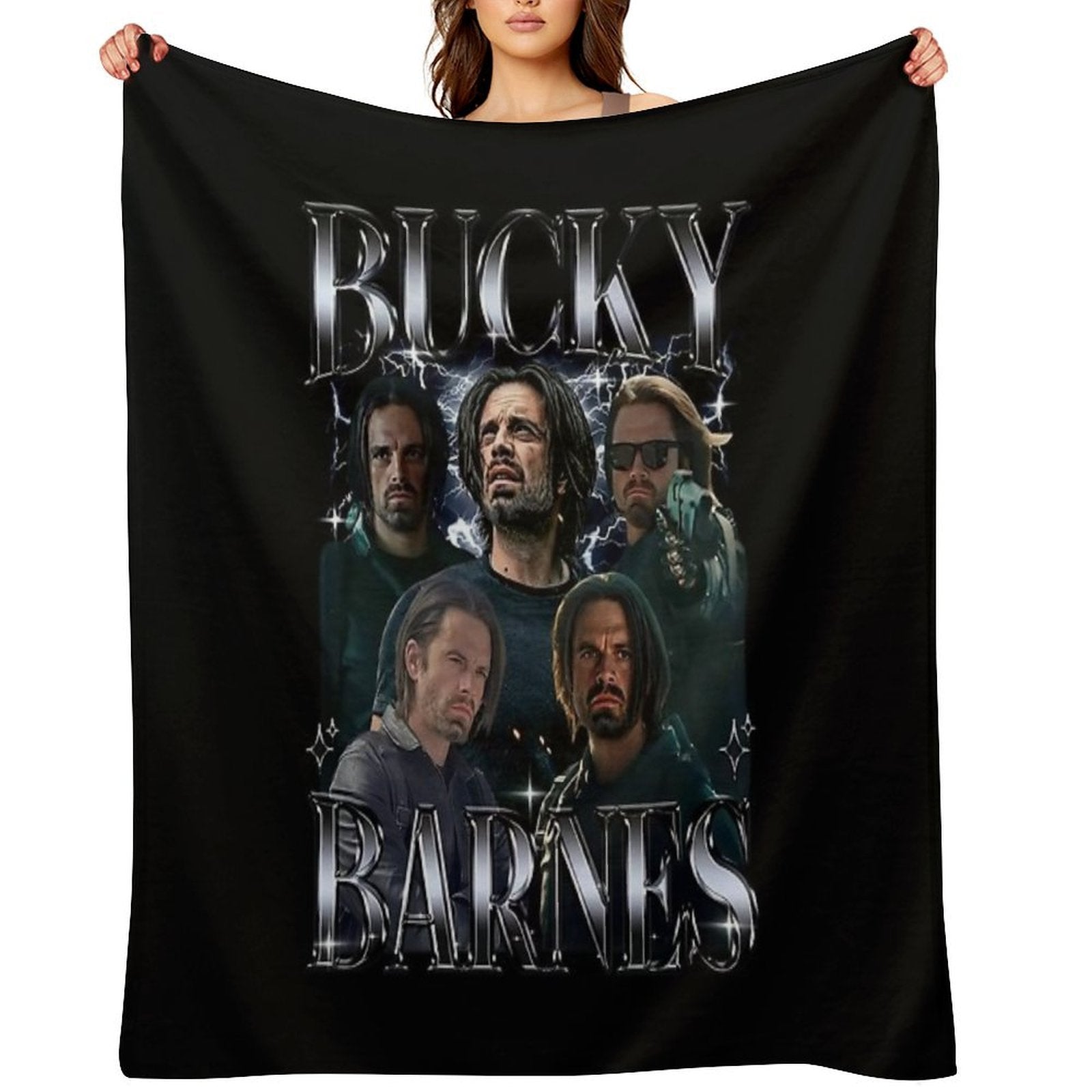 Bucky Barnes Thunderbolts Sebastian Stan Winter Soldier Avengers Superhero Captain America Movies Poster Multi-functional Throw Blanket