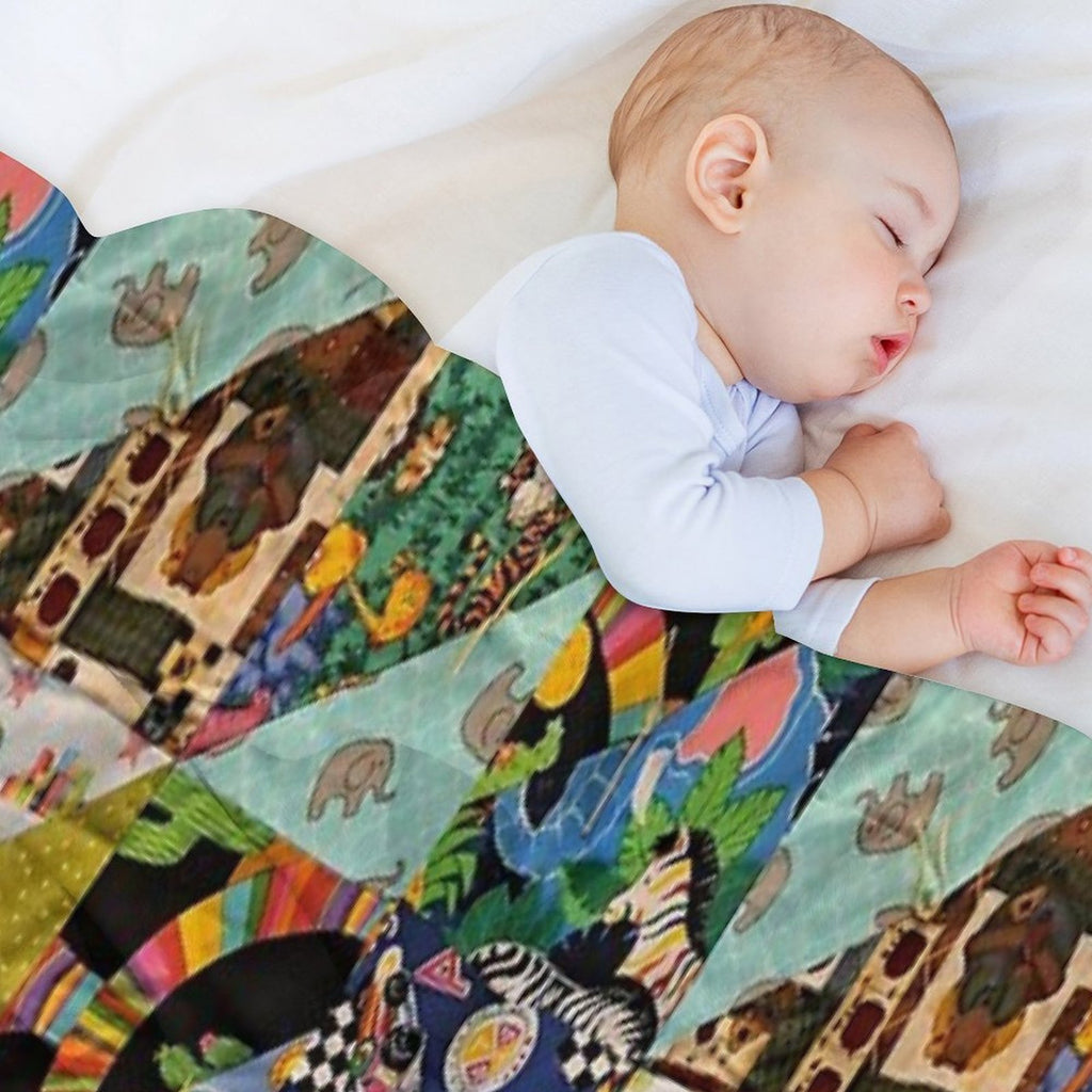Kids Colorful Animal Funky And Fun Travel-friendly Throw Blanket