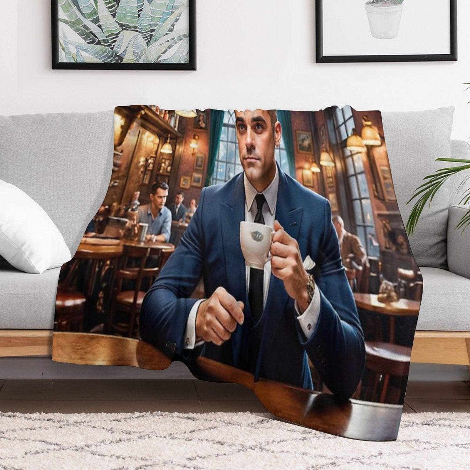Coffee With Robbie Travel-friendly Throw Blanket