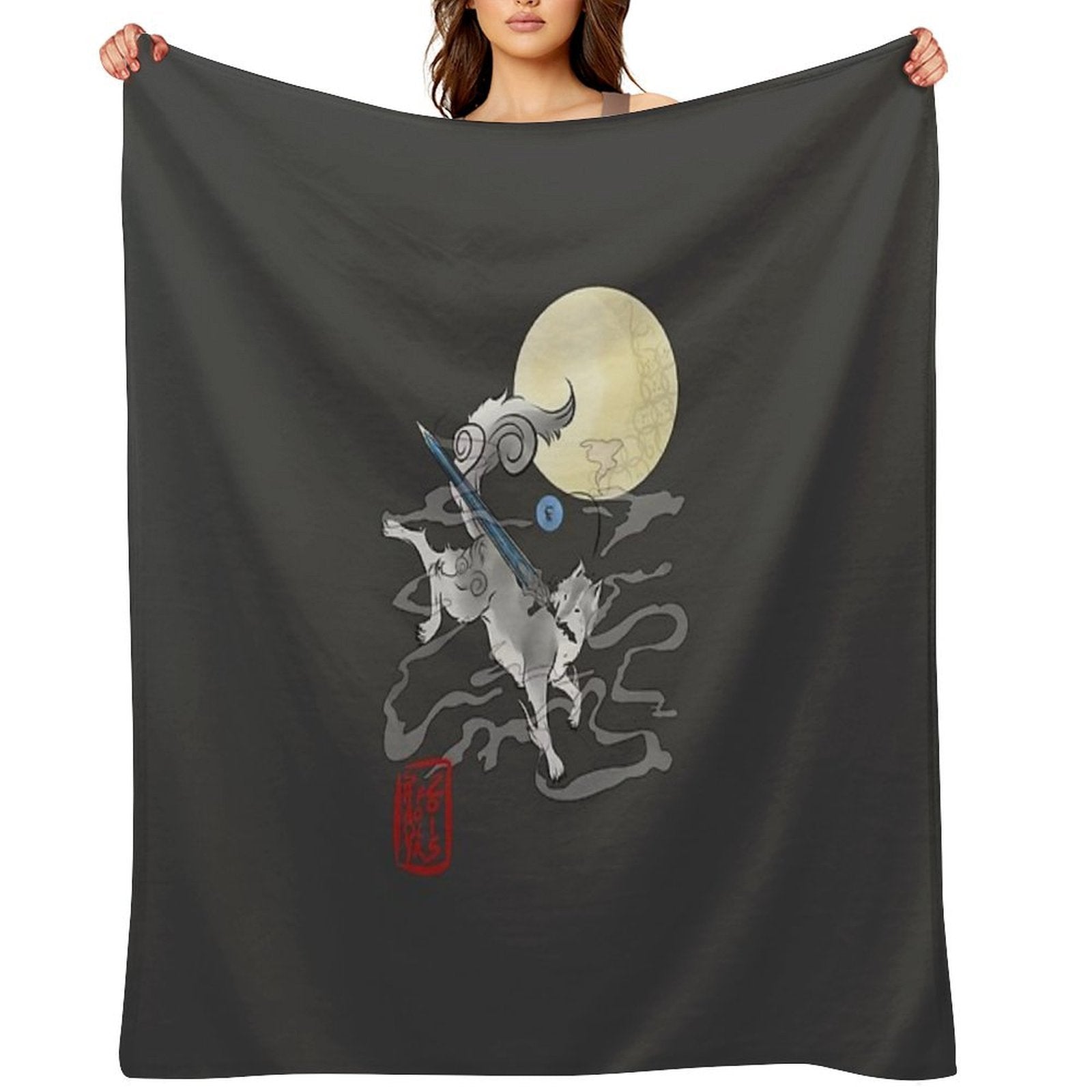 The Great Grey Wolf - Sifkami Velvety-soft Throw Blanket