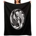 Black And White Yin Yang Koi Fish Eco-conscious Throw Blanket