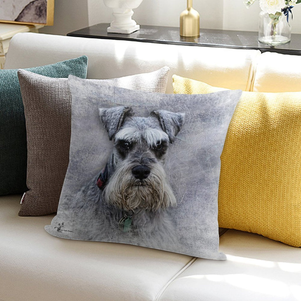 Serious Schnauzer Soft Anti-Pilling Throw Pillow