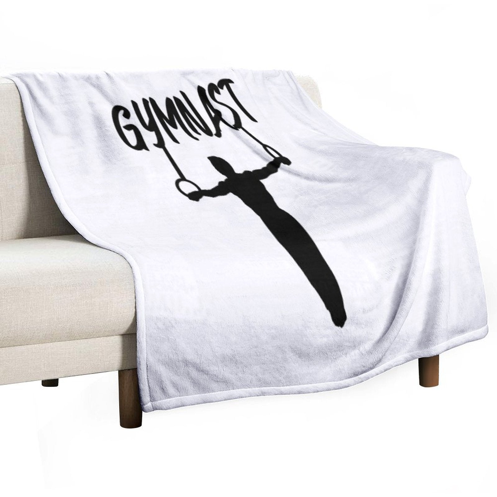 Gymnastics - Gymnast & Rings, Men's Gymnastics Machine-washable Throw Blanket