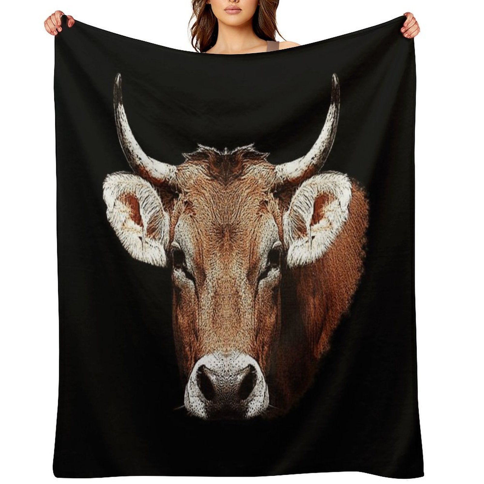 Cow Beige Rustic Country Animals Farm Animals Cute Animal Designs Girls Wrinkle-free Throw Blanket