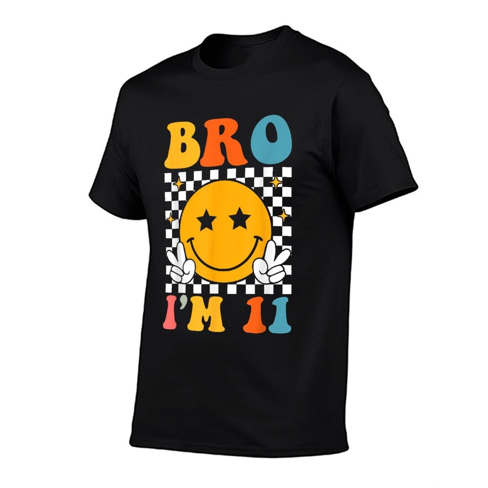 Bro I’m 11 Groovy 11th Birthday 11 Year Old Birthday  Odor-resistant T-Shirt