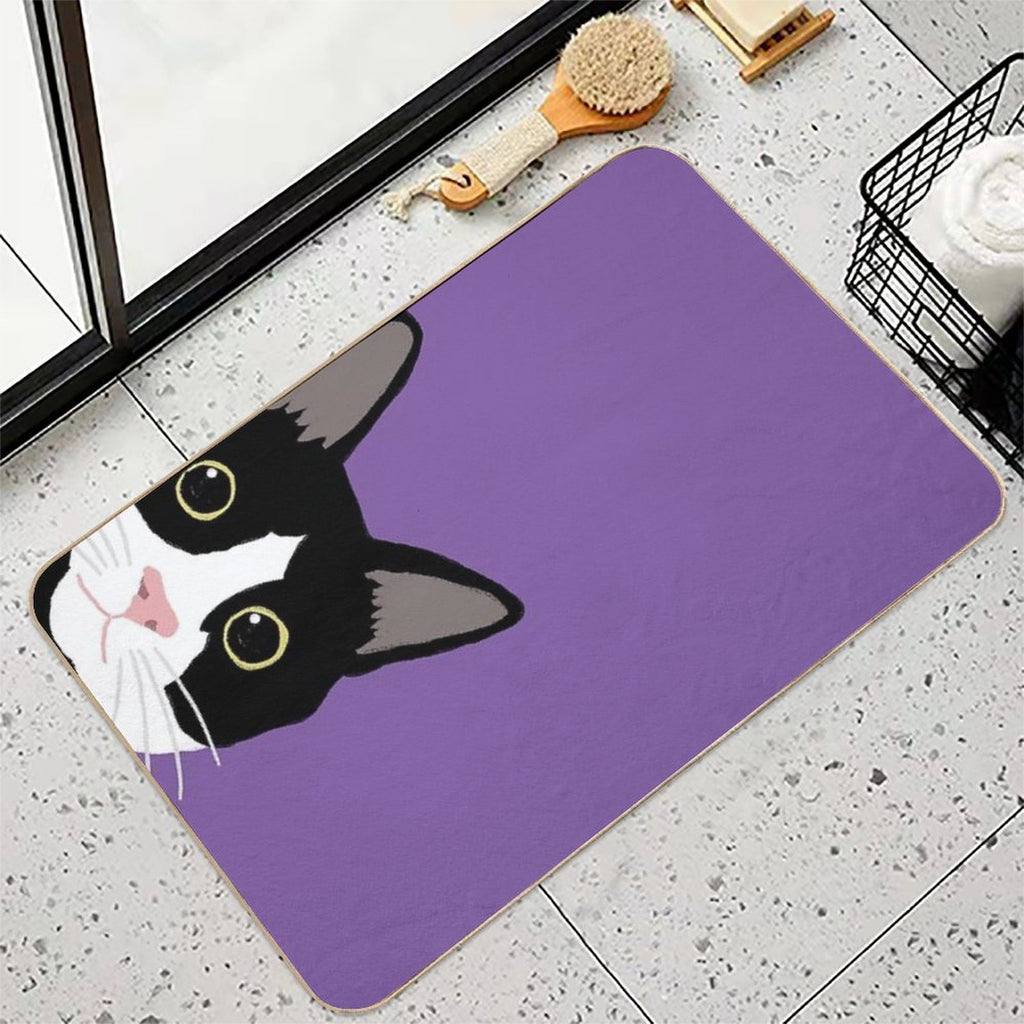 Tuxedo Cat in The Corner  Slip-Resistant Bath Mat