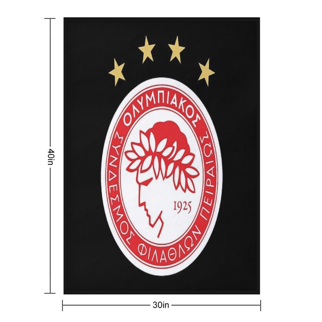Vintage Best Champions Olympiacos FC Logo Essential Shrink-resistant Throw Blanket